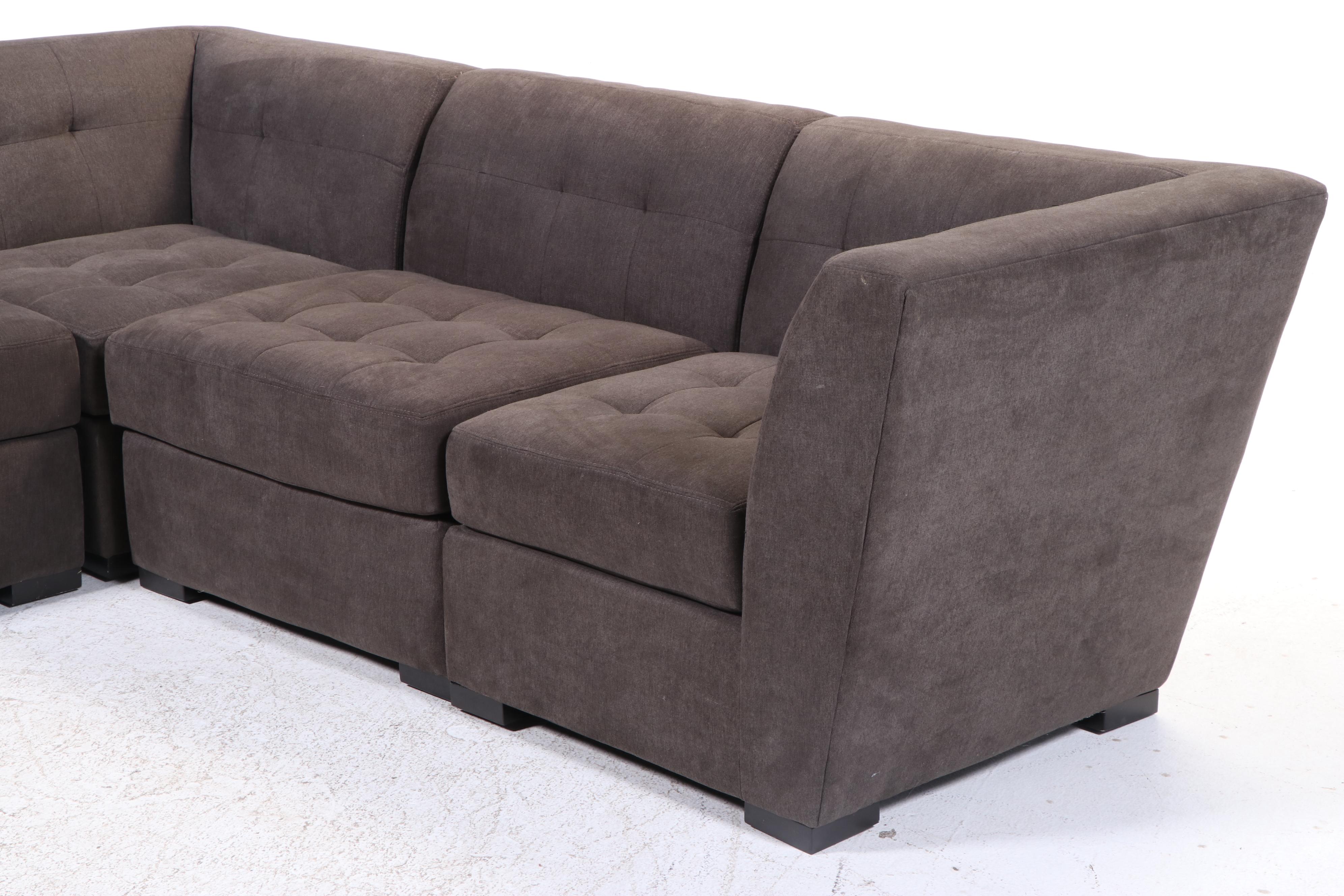 Jonathan Louis Inc. Upholstered Sectional Sofa with Ottoman