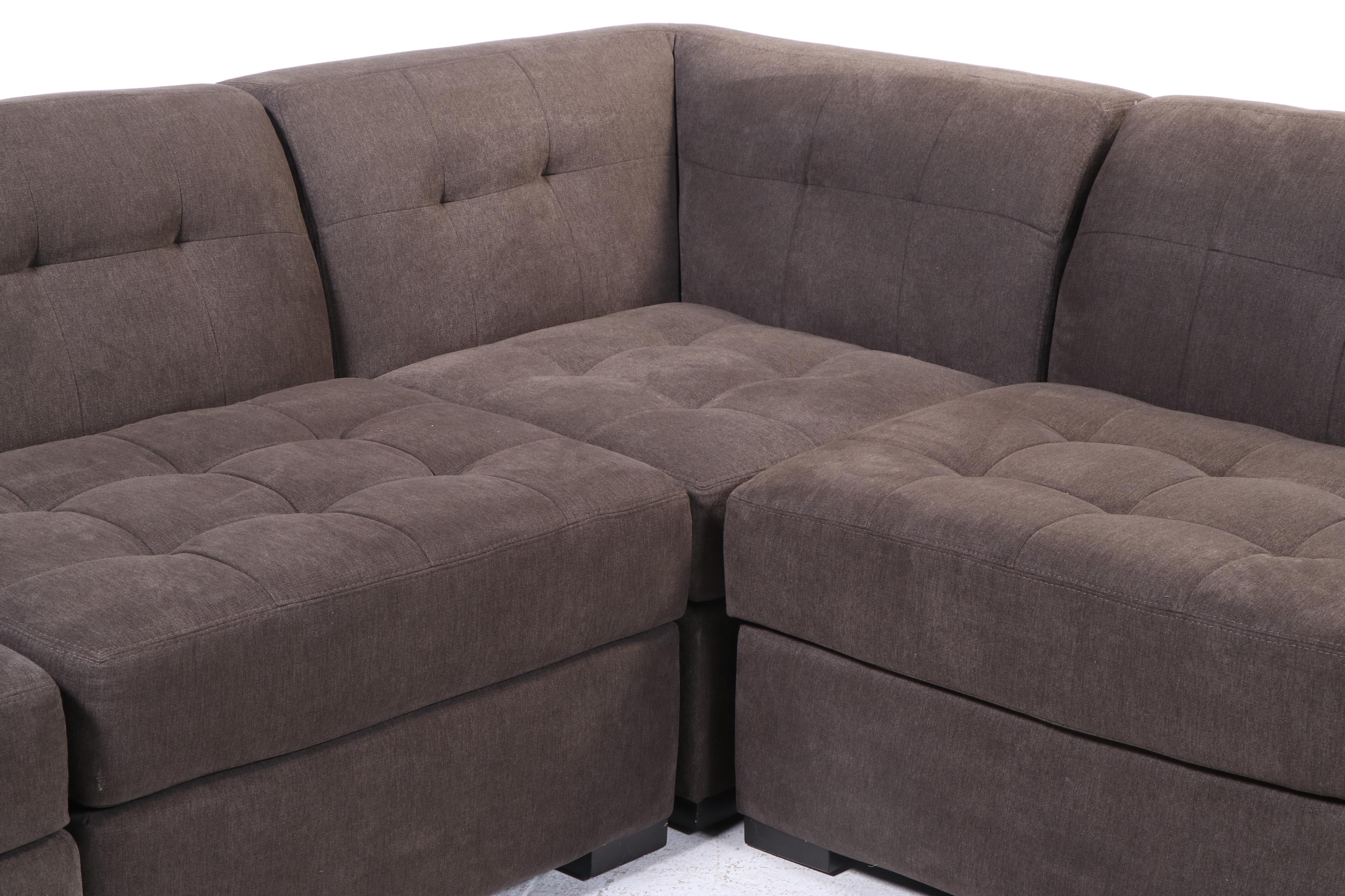 Jonathan Louis Inc. Upholstered Sectional Sofa with Ottoman