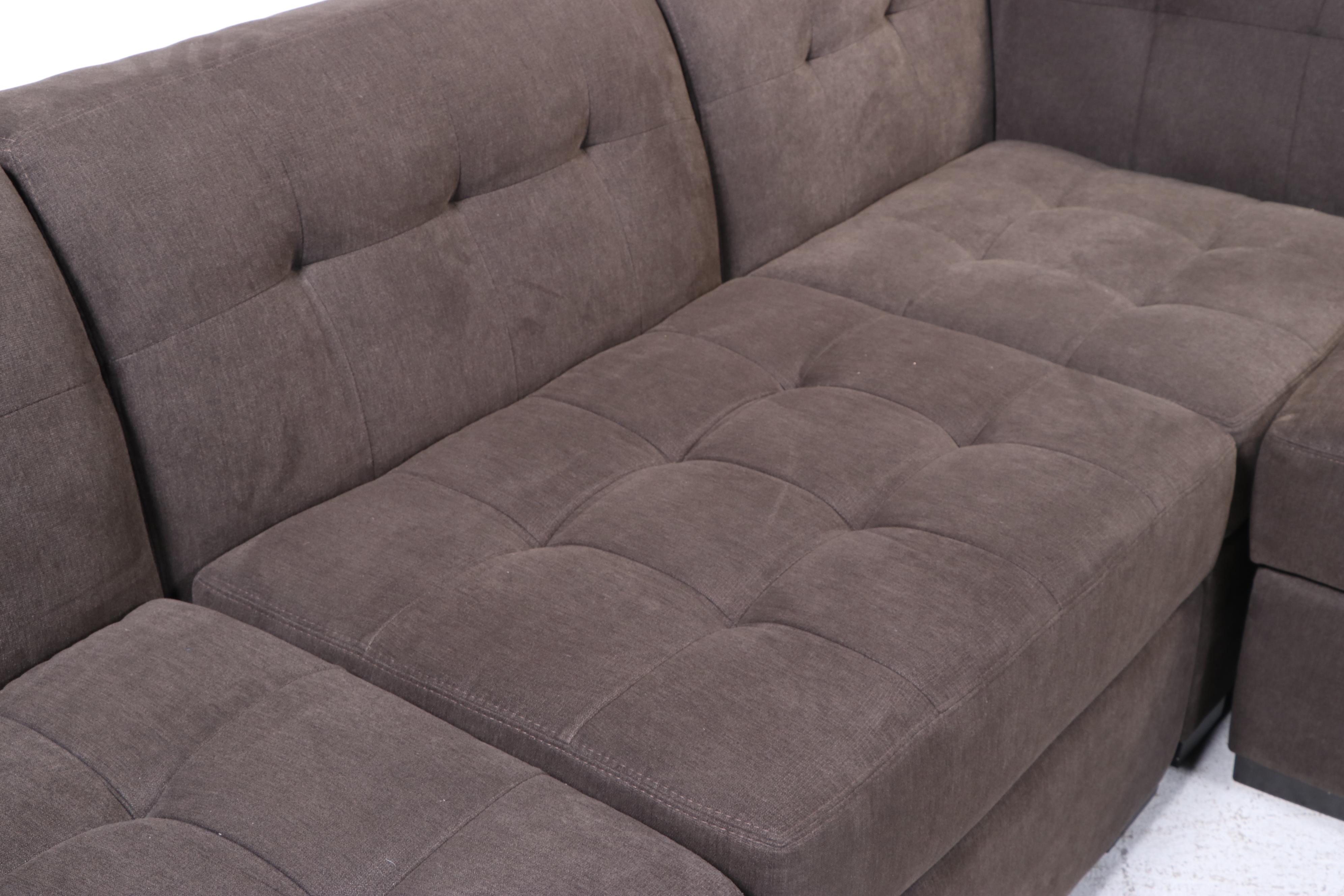 Jonathan Louis Inc. Upholstered Sectional Sofa with Ottoman