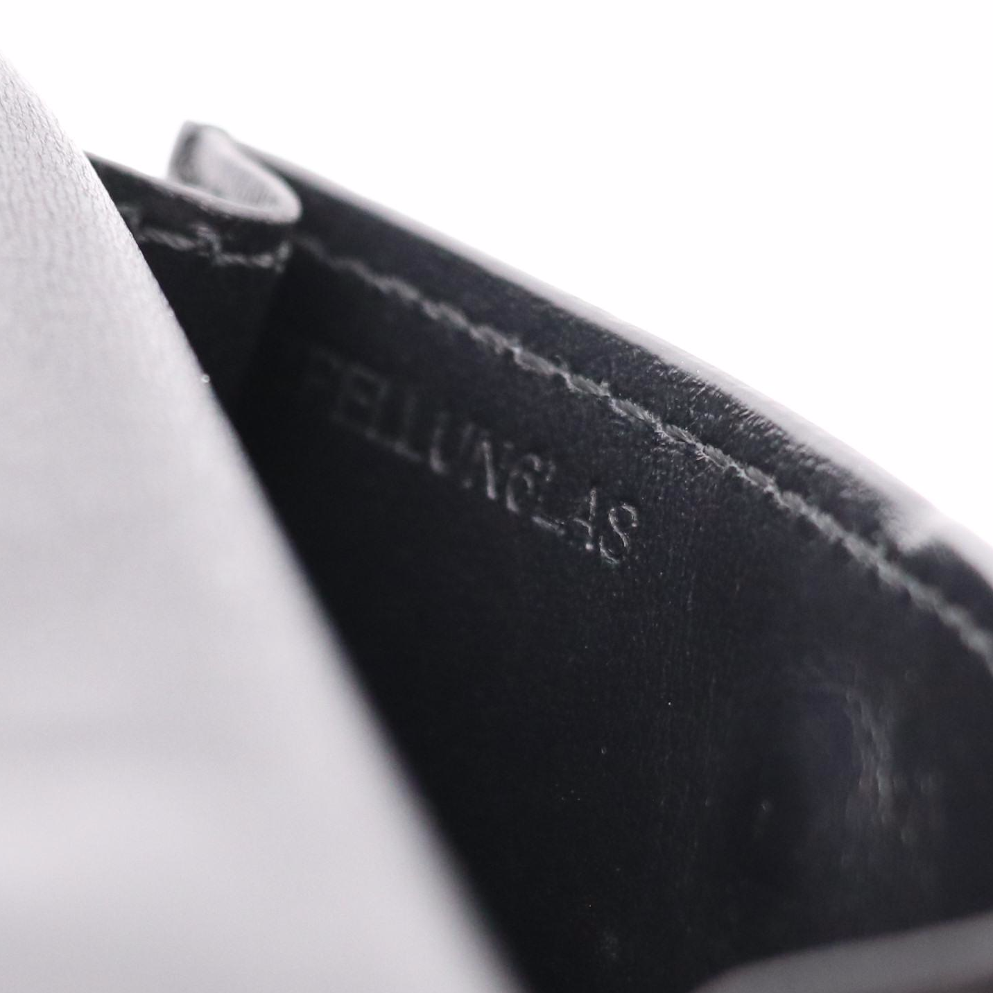 Burberry Black Grained Leather Jessie Chain Card Holder, With Box