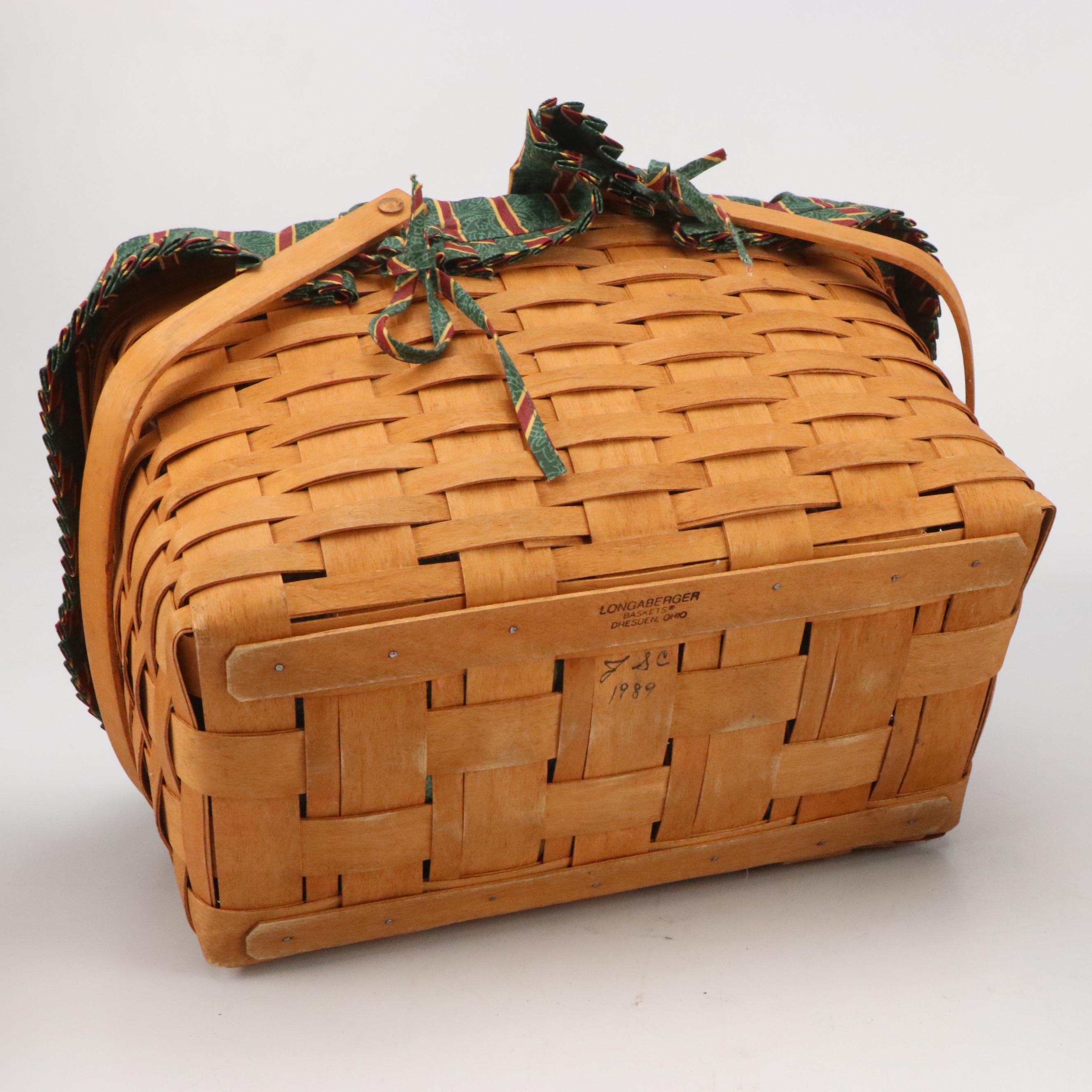 Longaberger Wood Double Handle Baskets with Ceramic Tags and More