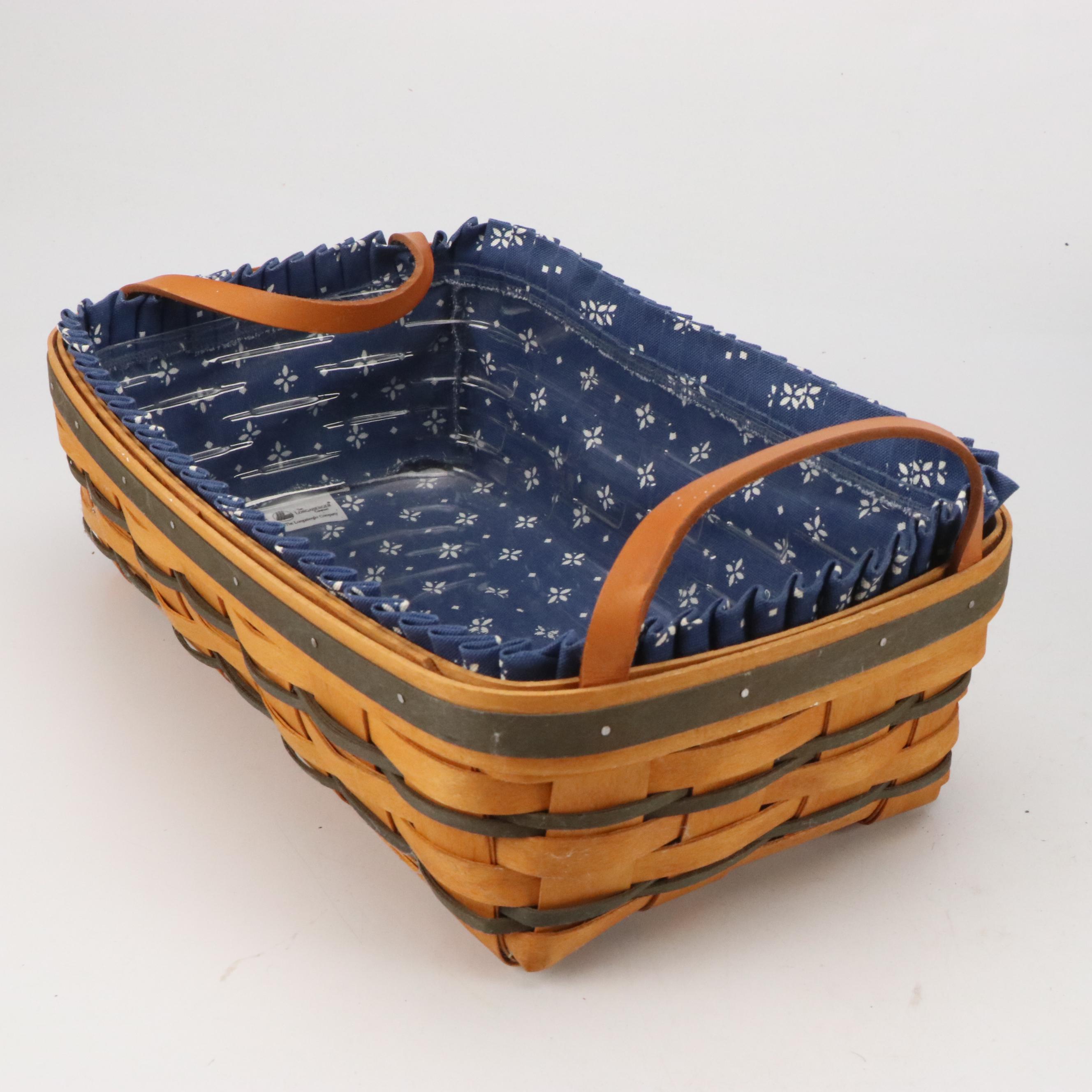 Longaberger Wood Double Handle Baskets with Ceramic Tags and More