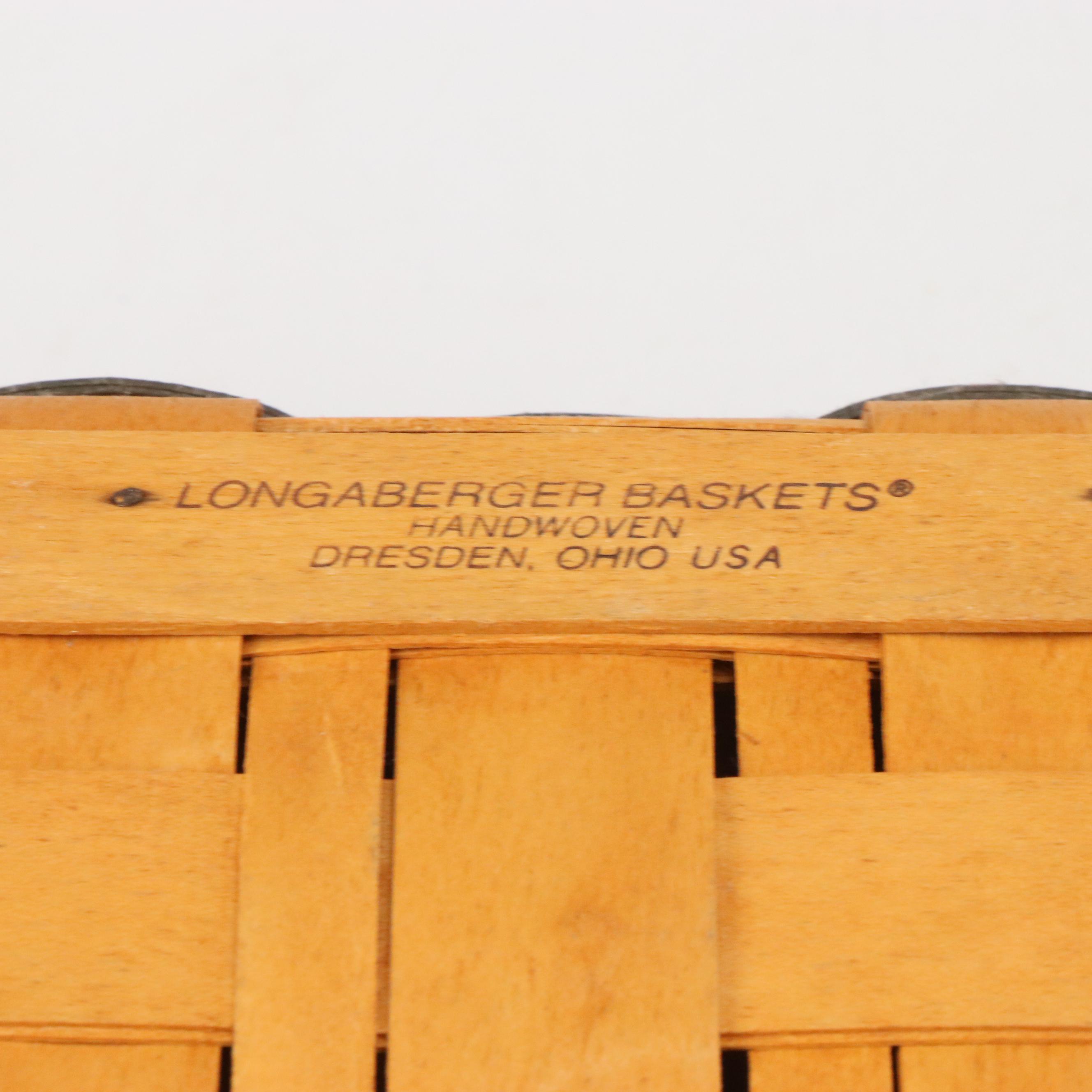 Longaberger Wood Double Handle Baskets with Ceramic Tags and More