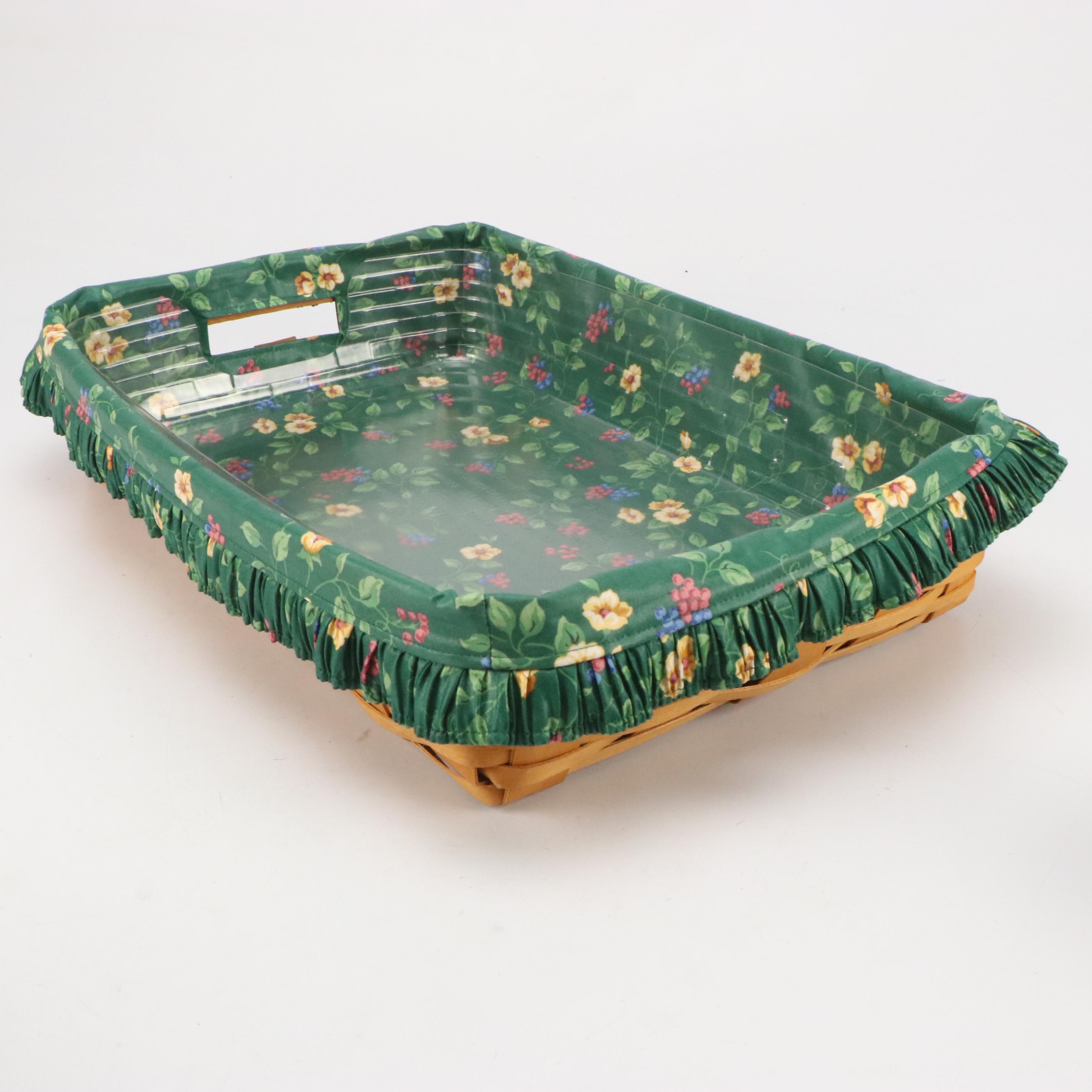 Longaberger Wood Double Handle Baskets with Ceramic Tags and More