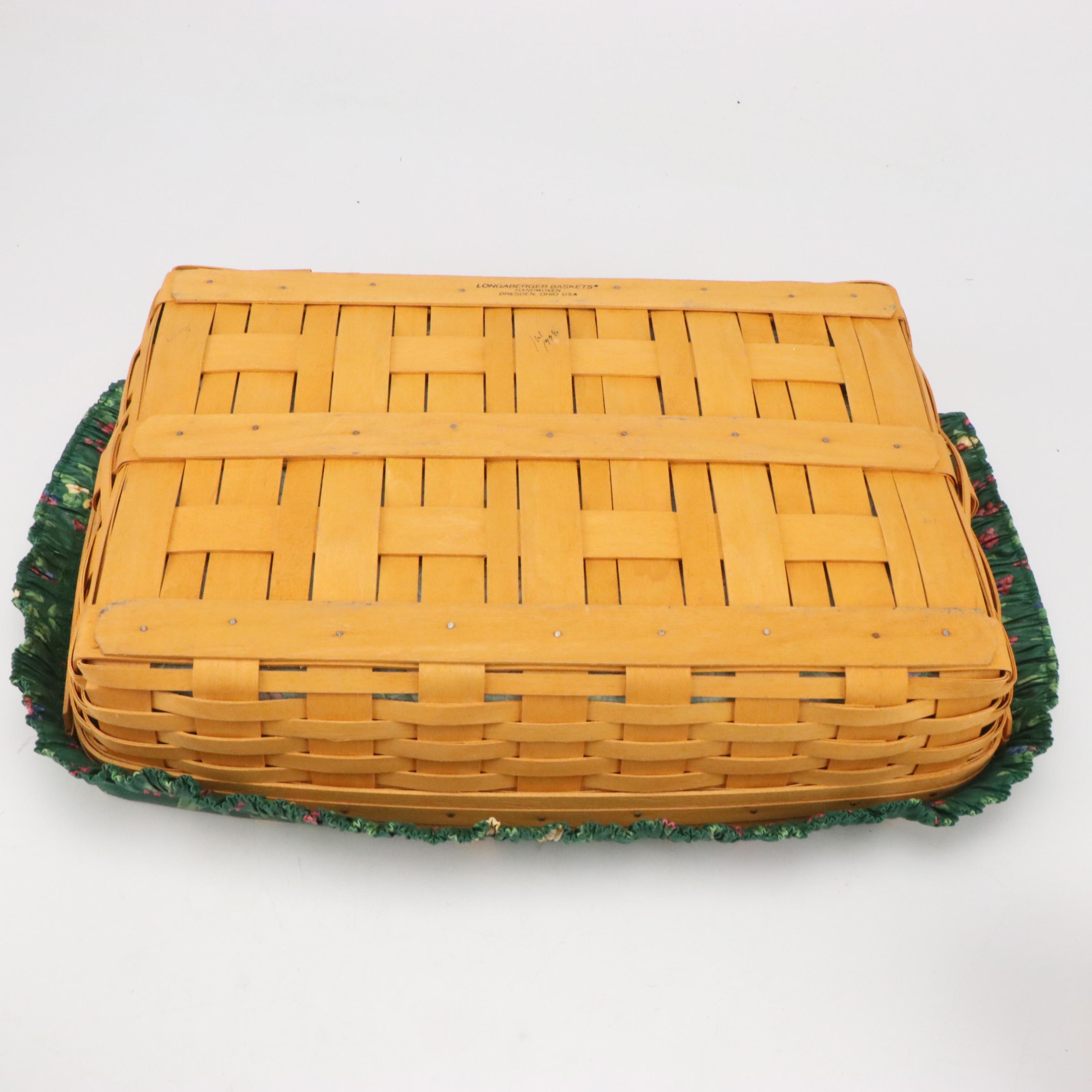Longaberger Wood Double Handle Baskets with Ceramic Tags and More