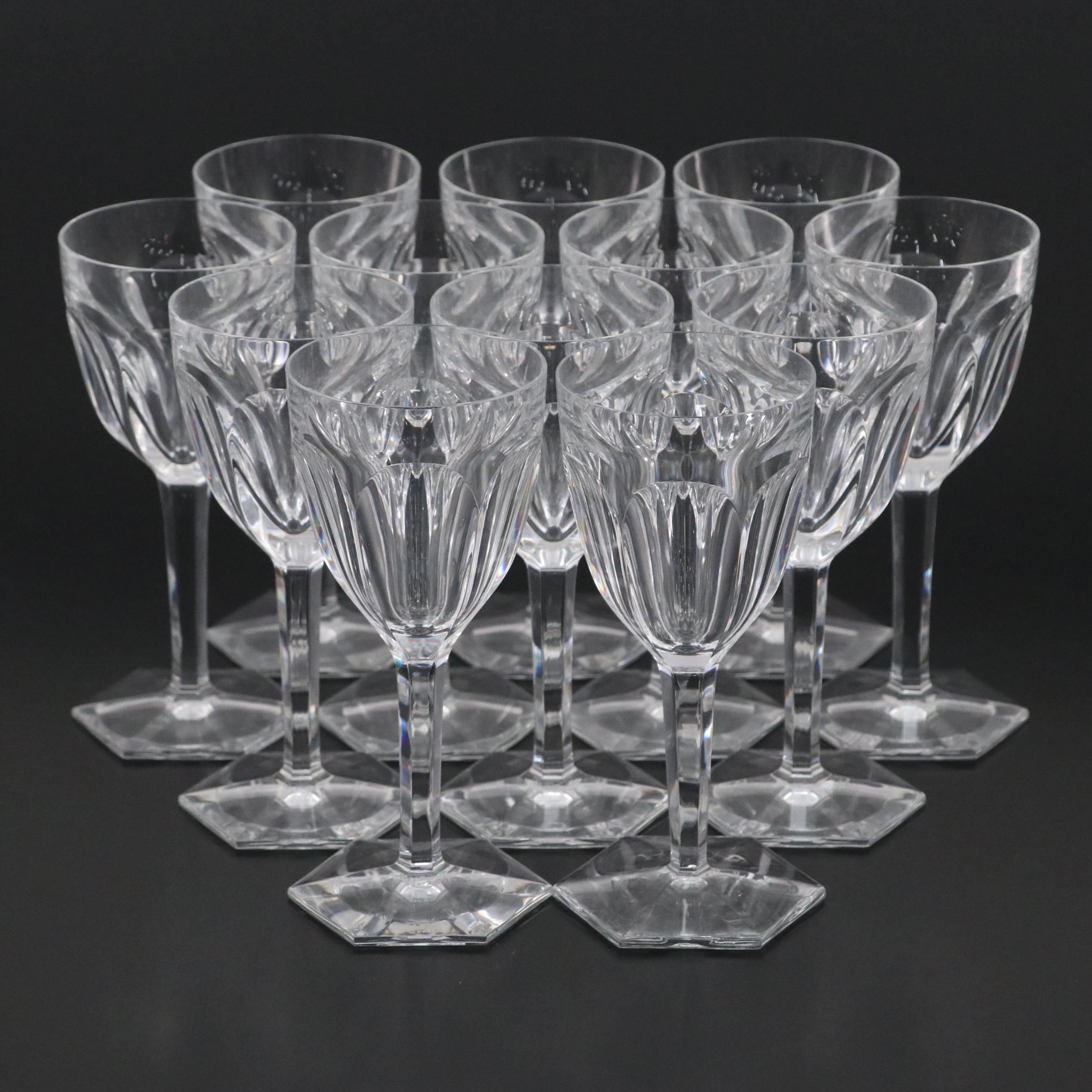 Baccarat Crystal "Compiegne" Claret Wine Glasses, 1911-1986