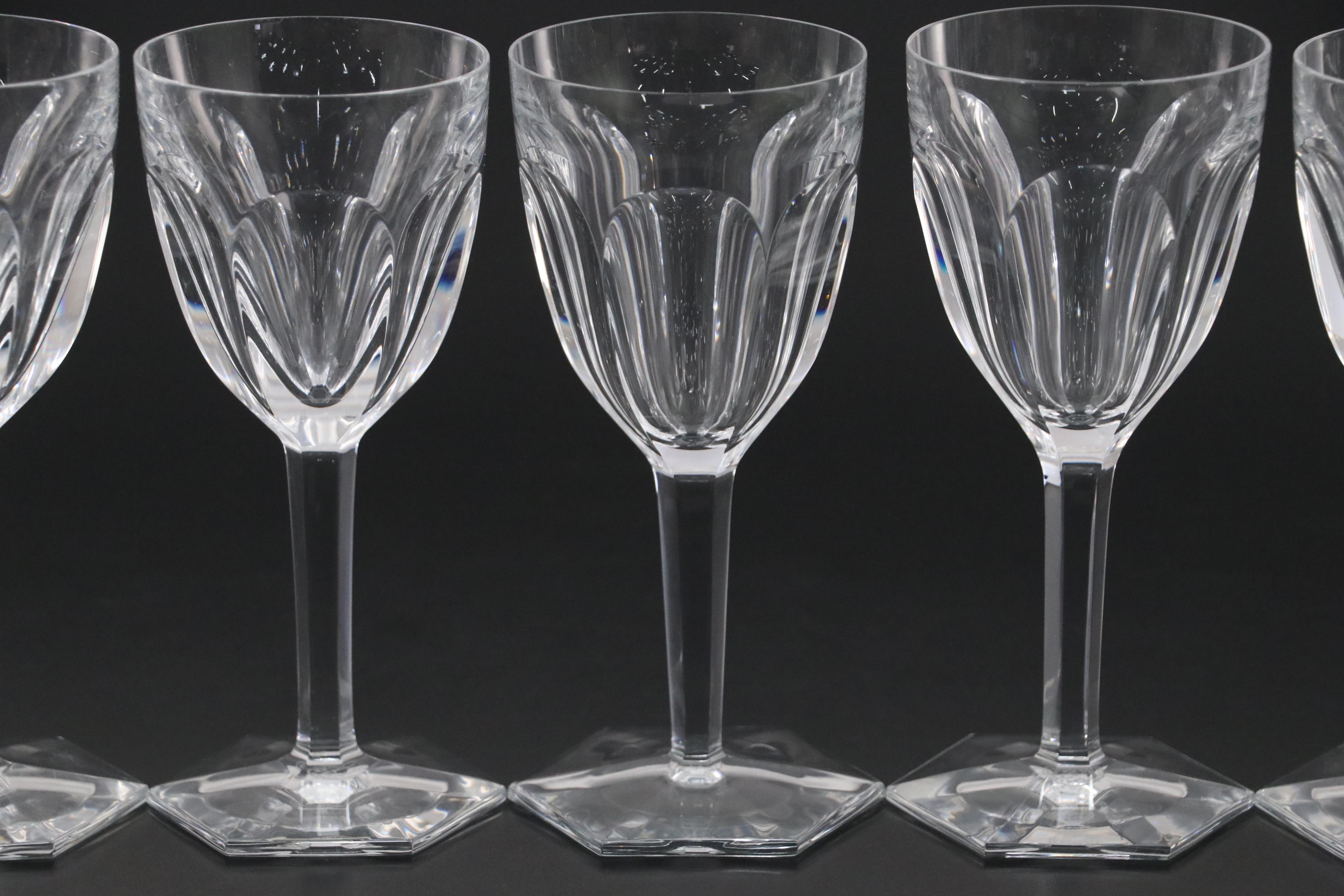 Baccarat Crystal "Compiegne" Claret Wine Glasses, 1911-1986