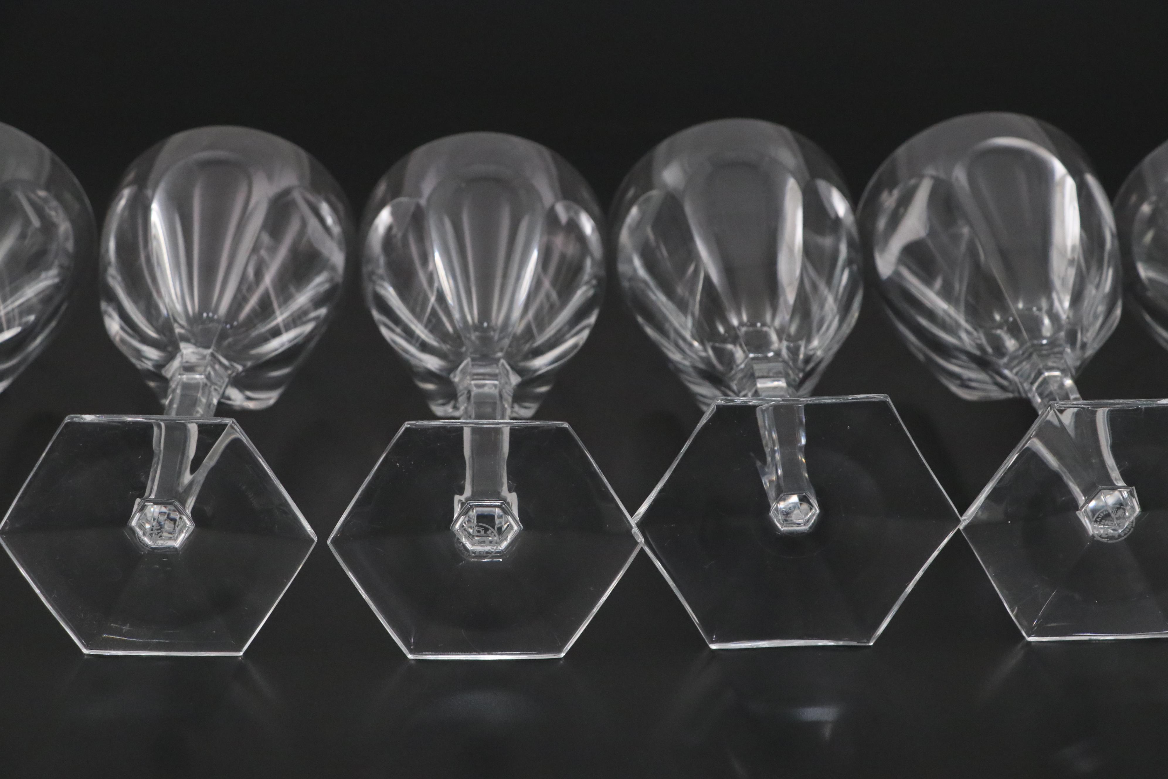 Baccarat Crystal "Compiegne" Claret Wine Glasses, 1911-1986