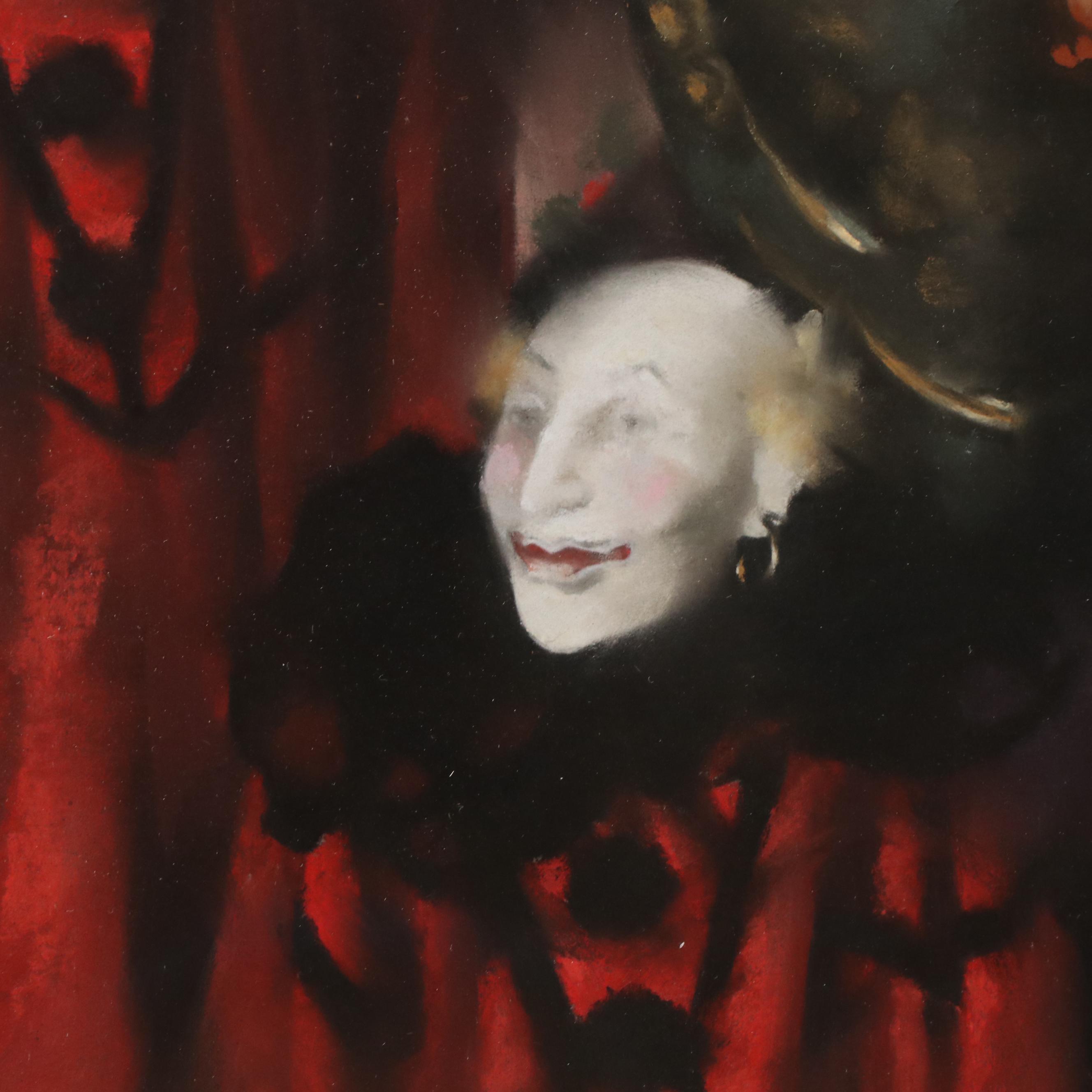 Bonita Roberts Still life Oil Pastel Drawing with Figurines