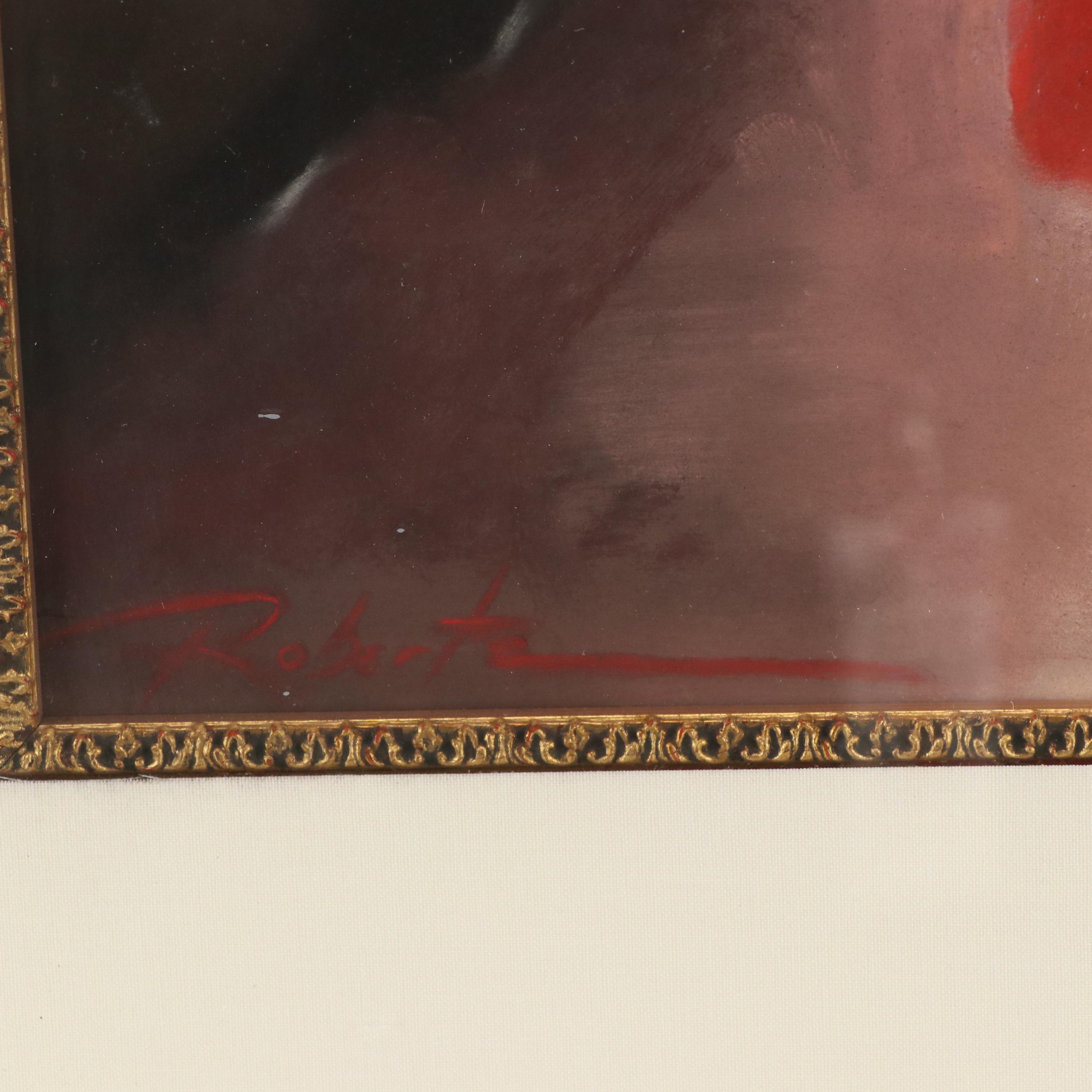 Bonita Roberts Still life Oil Pastel Drawing with Figurines