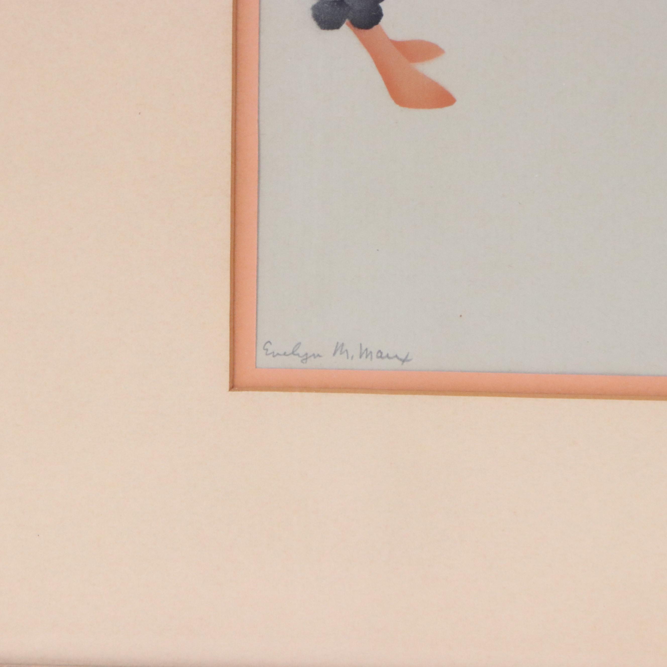 Evelyn Marx Watercolor Stencil Painting "Three Dogs"