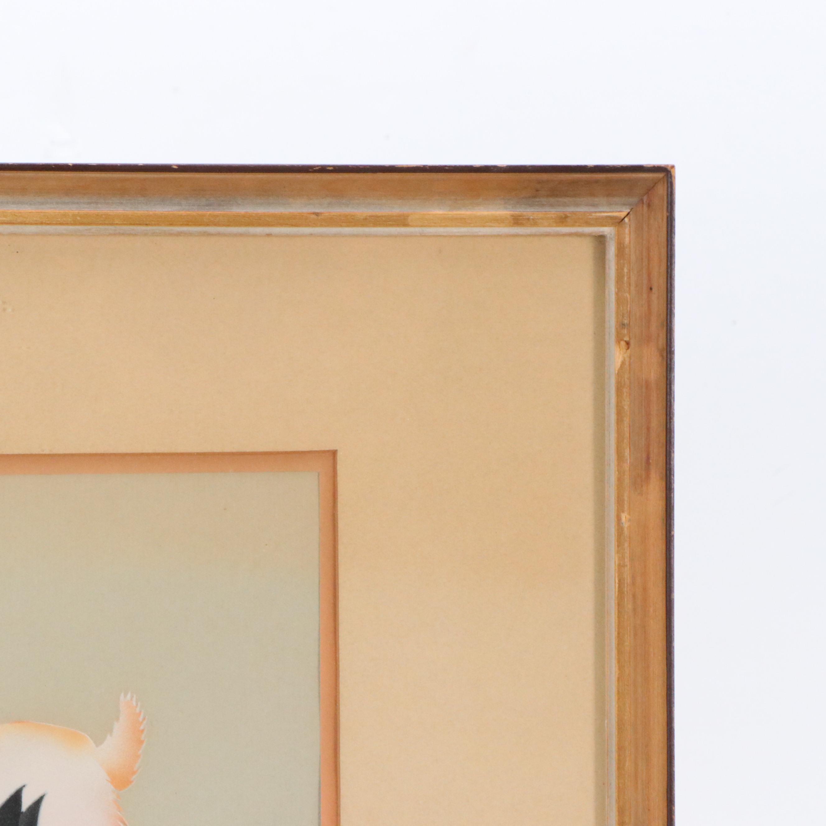 Evelyn Marx Watercolor Stencil Painting "Three Dogs"