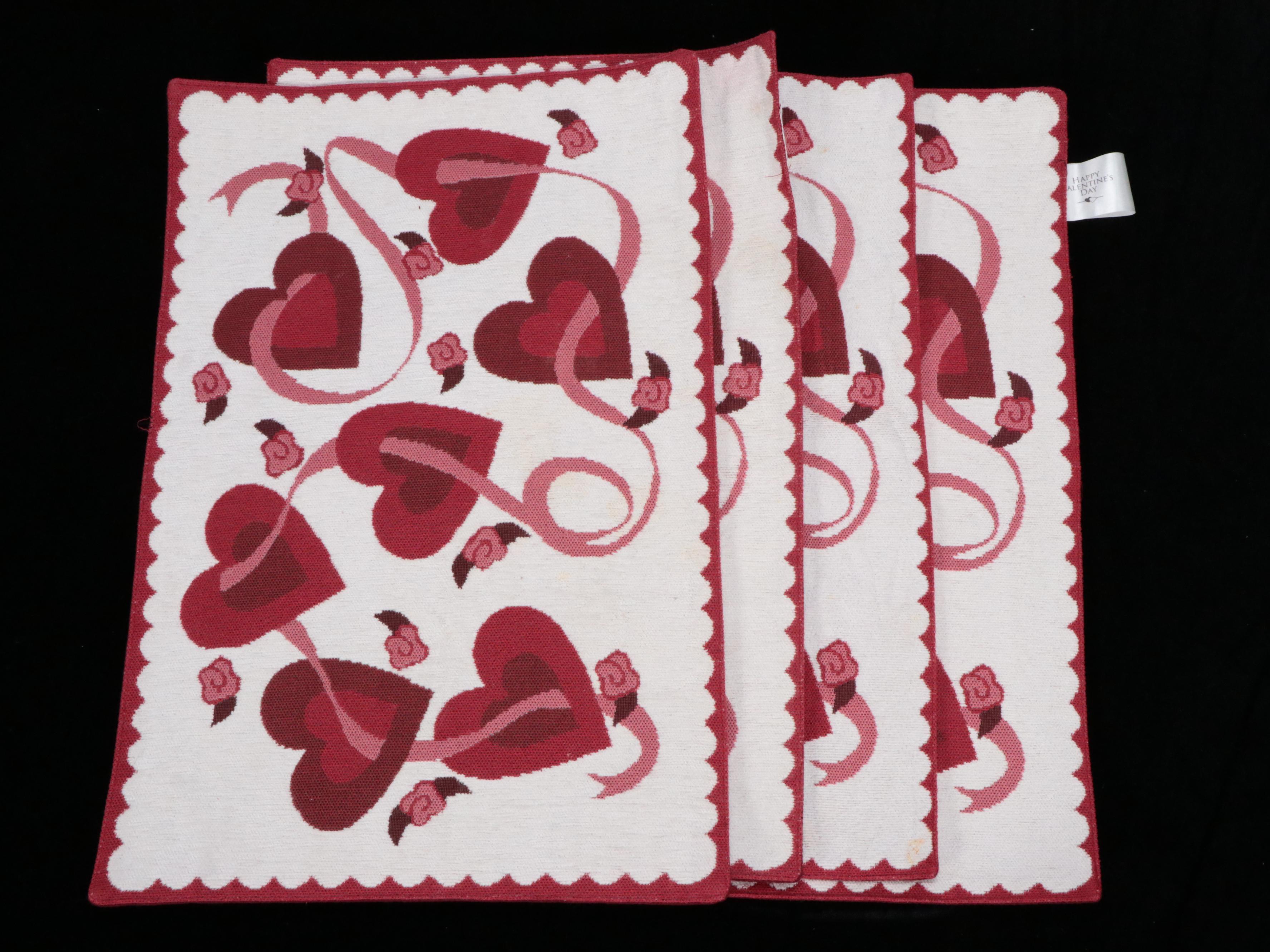 Valentine's Day Cloth Placemats and Other Seasonal Table Linens