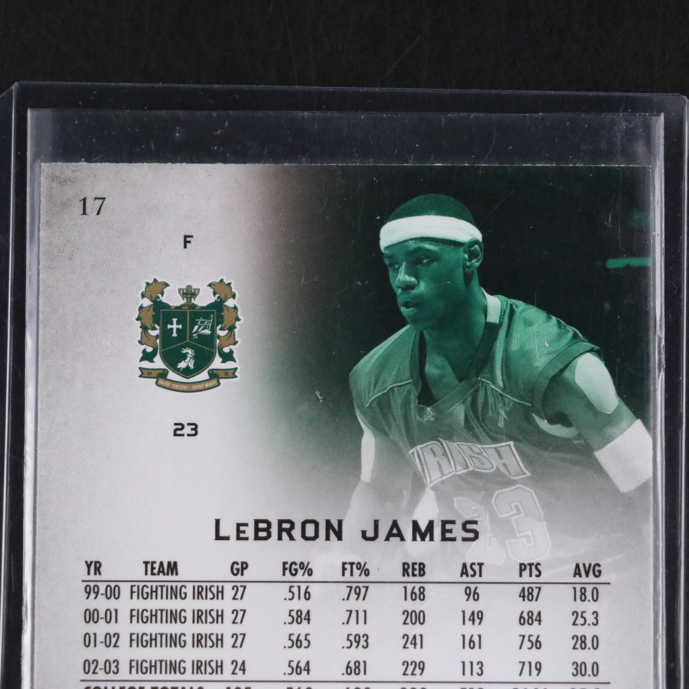 2012–13 SP Authentic LeBron James St. Vincent-St. Mary Fighting Irish Card