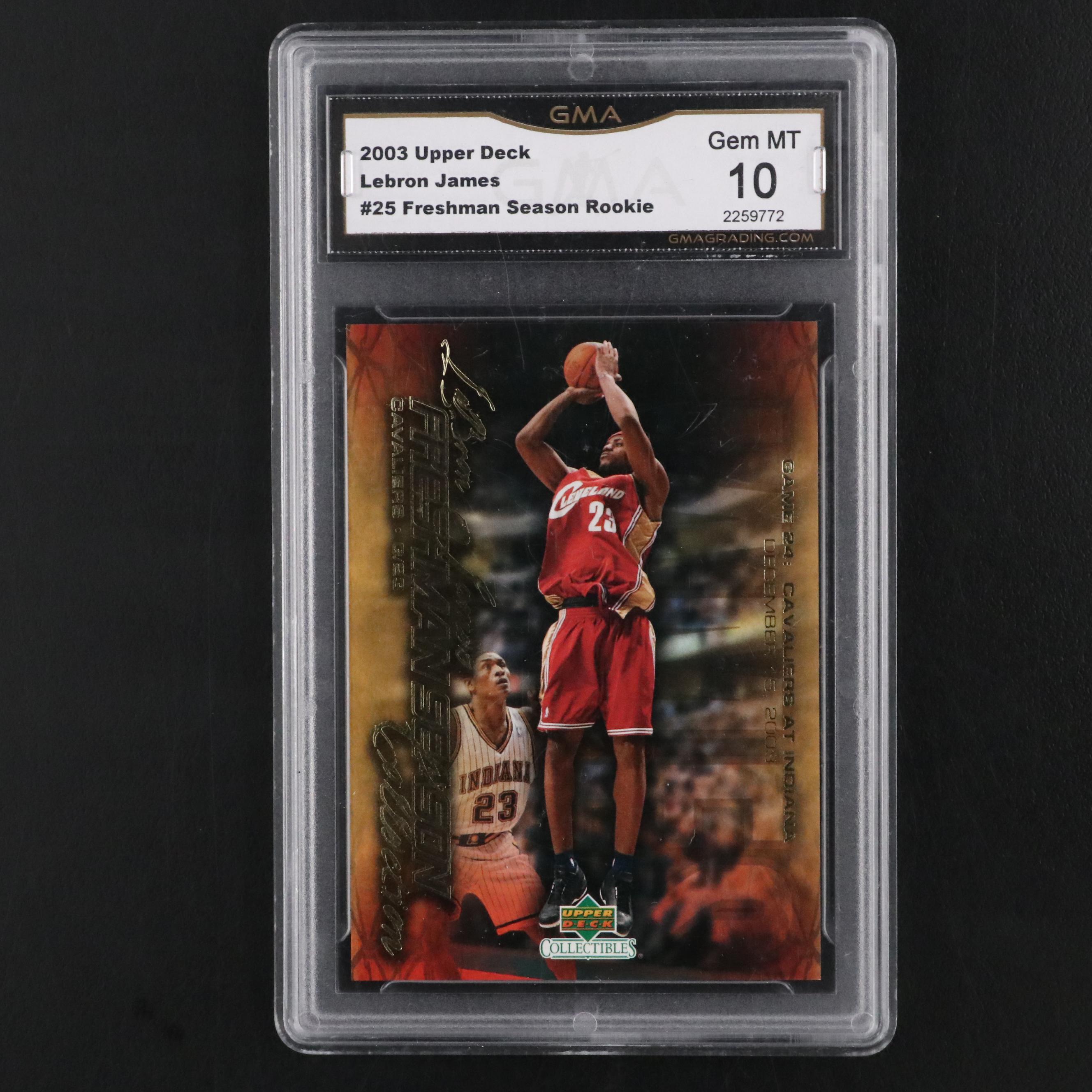 2003 Upper Deck LeBron James Freshman Season Slabbed Rookie Basketball Card