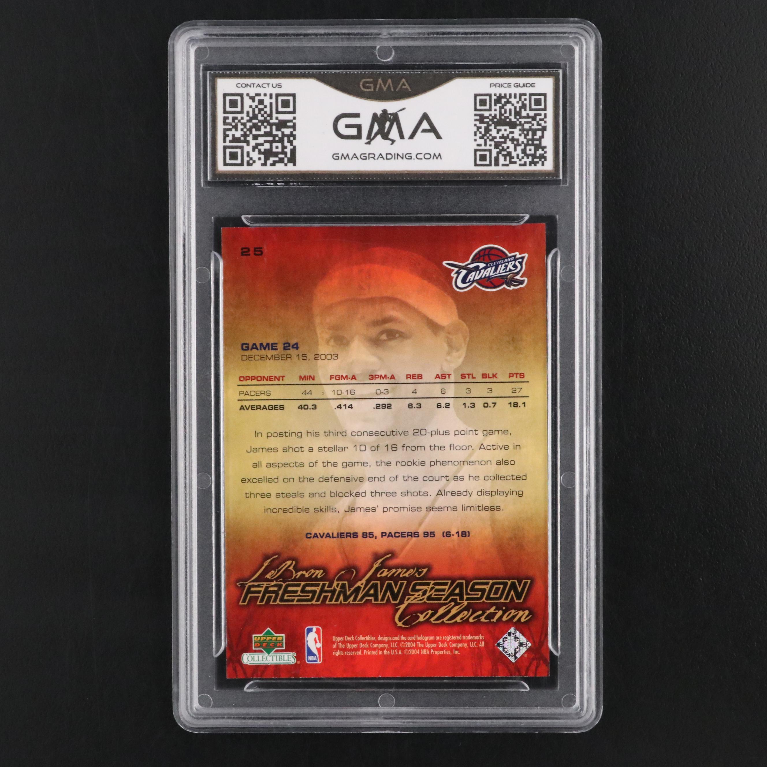 2003 Upper Deck LeBron James Freshman Season Slabbed Rookie Basketball Card