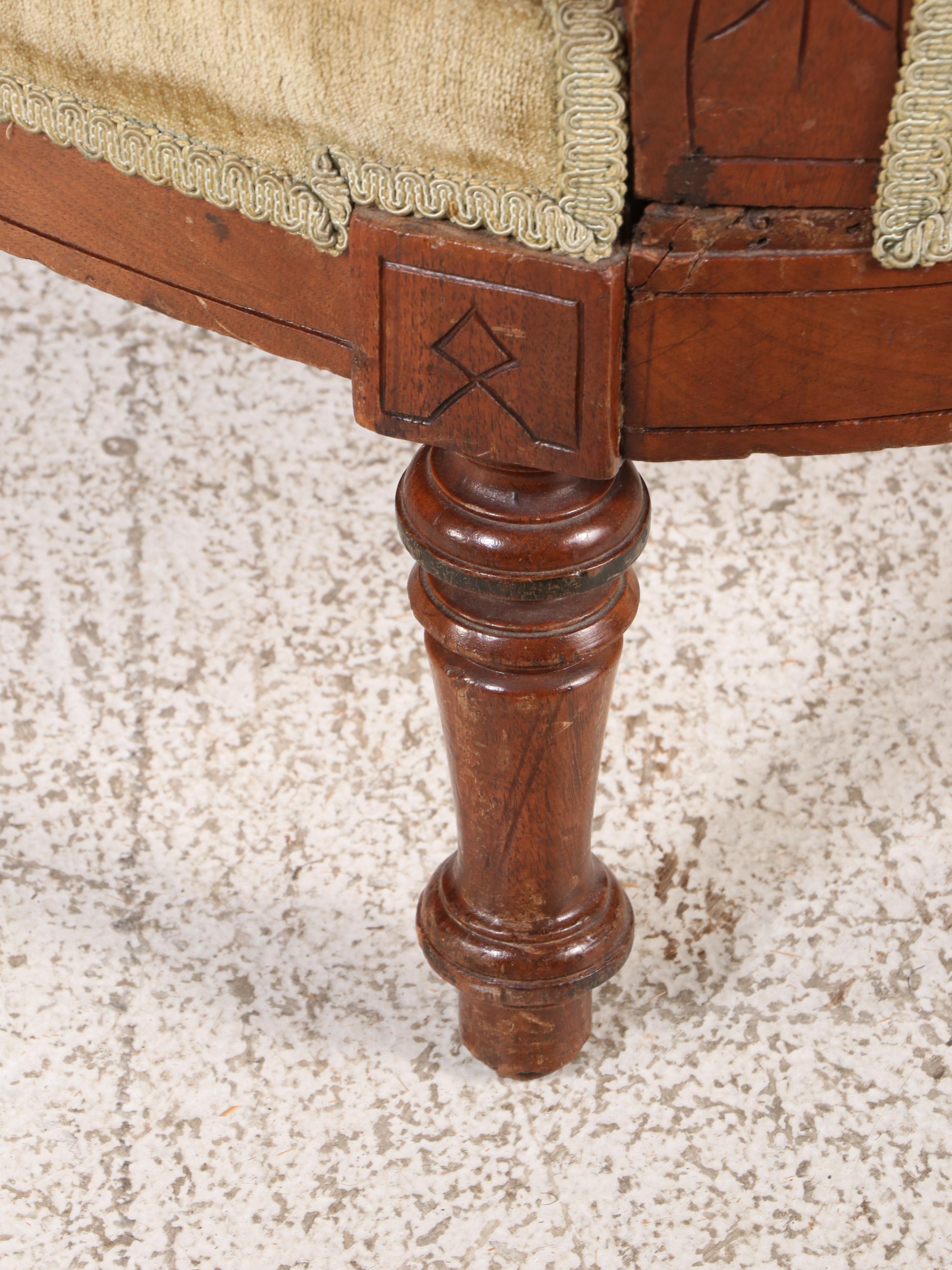 Renaissance Revival Carved and Burl Walnut Sofa, Manner of John Jeliff, c. 1870