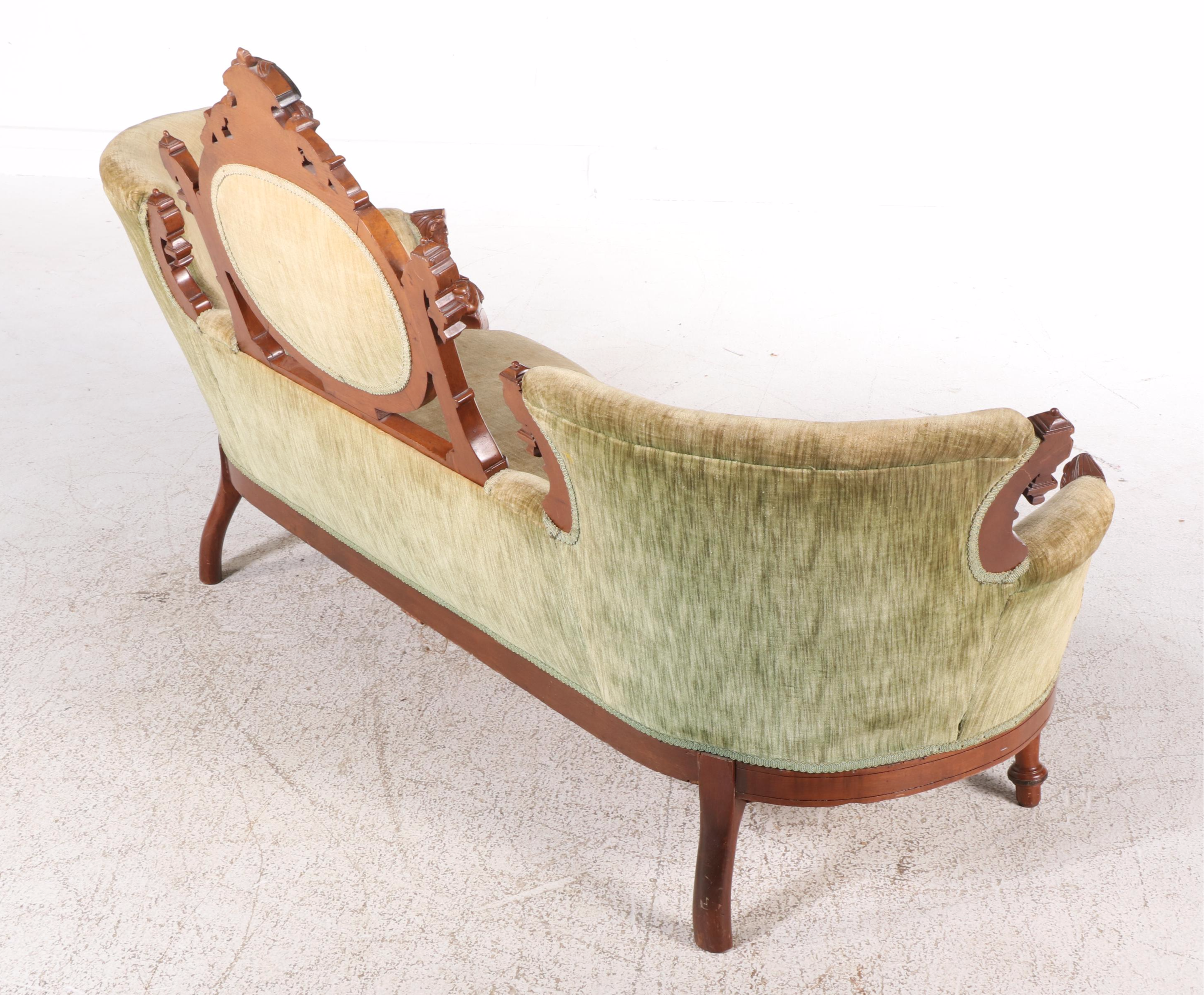 Renaissance Revival Carved and Burl Walnut Sofa, Manner of John Jeliff, c. 1870