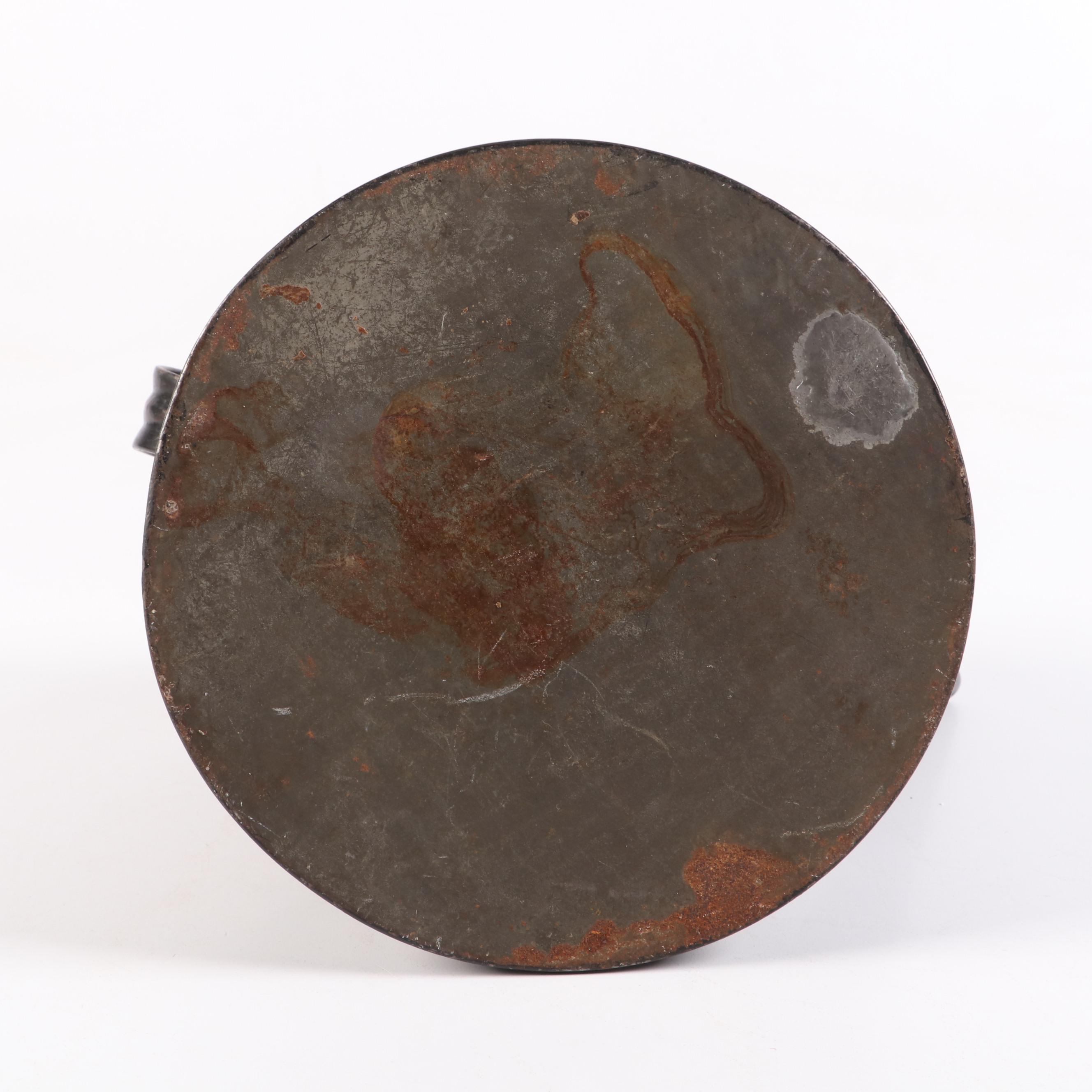 Geneva Hand Fluter Cast Iron Sad Iron with Primitive Style Toleware Coffee Pot