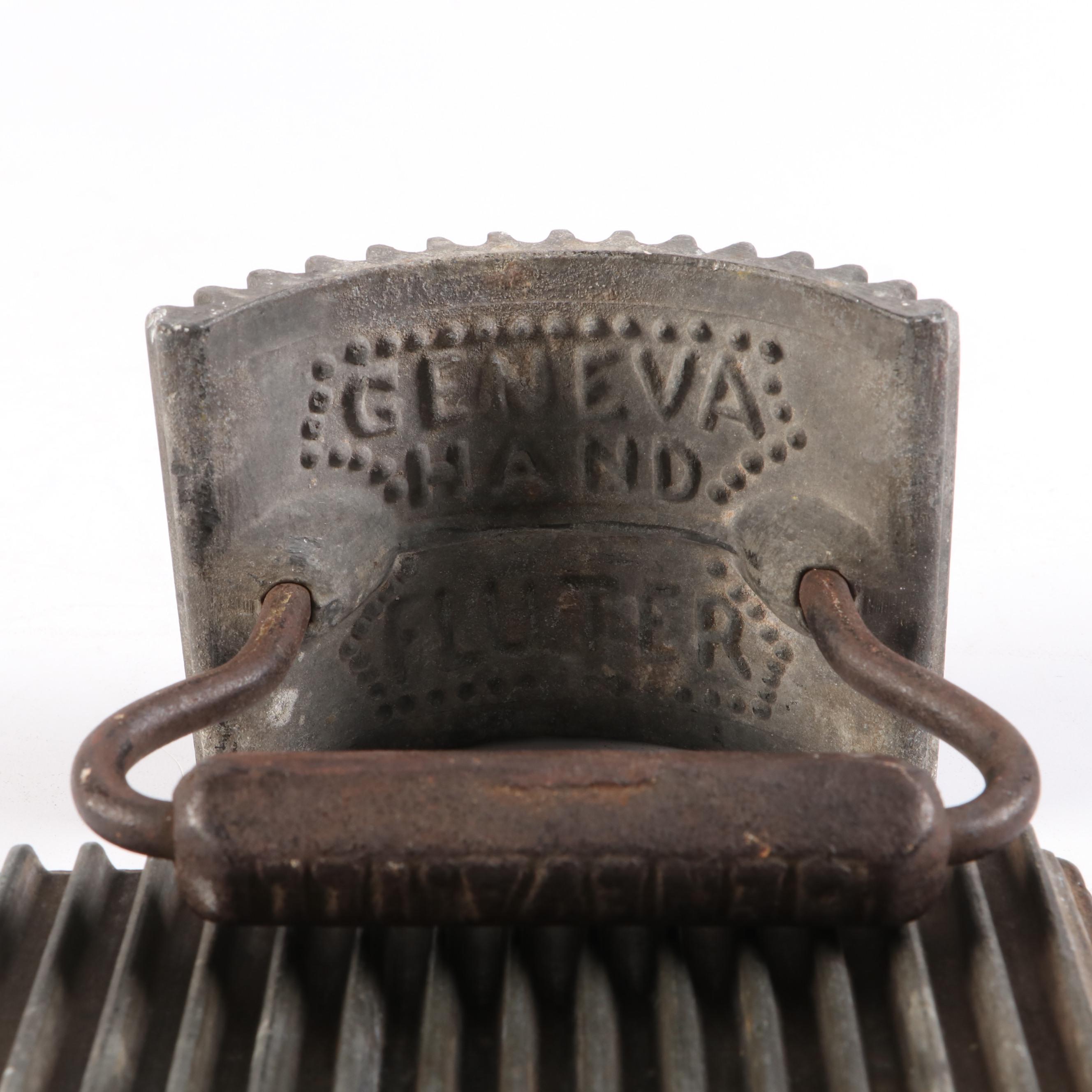 Geneva Hand Fluter Cast Iron Sad Iron with Primitive Style Toleware Coffee Pot