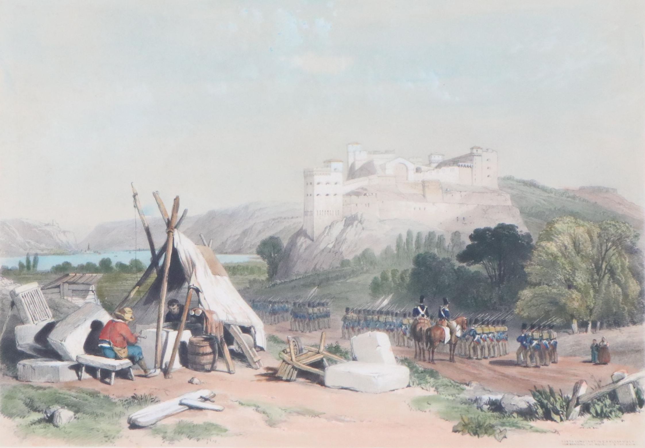 Andrew Picken Lithograph "Forts Constantine & Alexander...," 1838