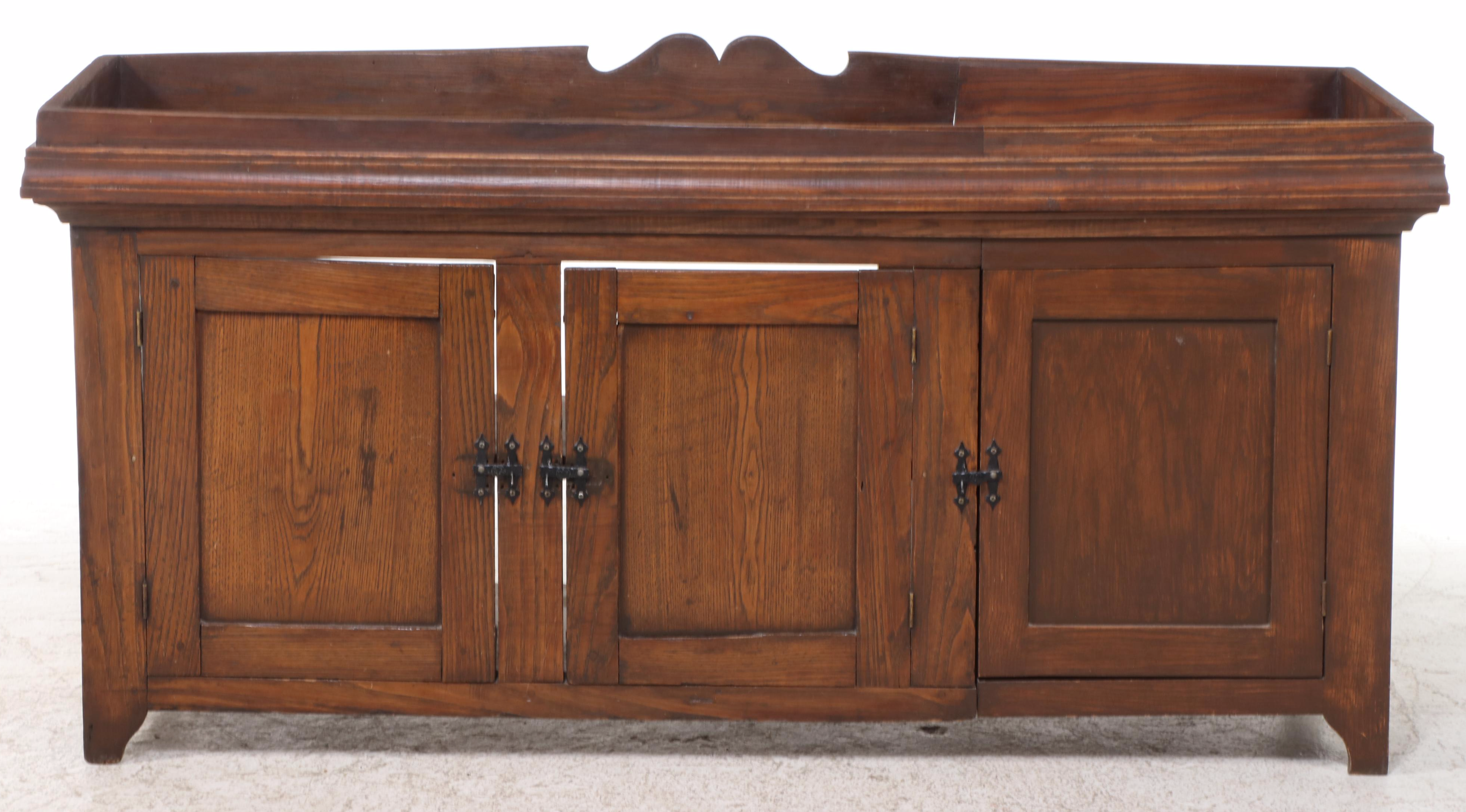 American Primitive Oak Dry Sink, 19th Century