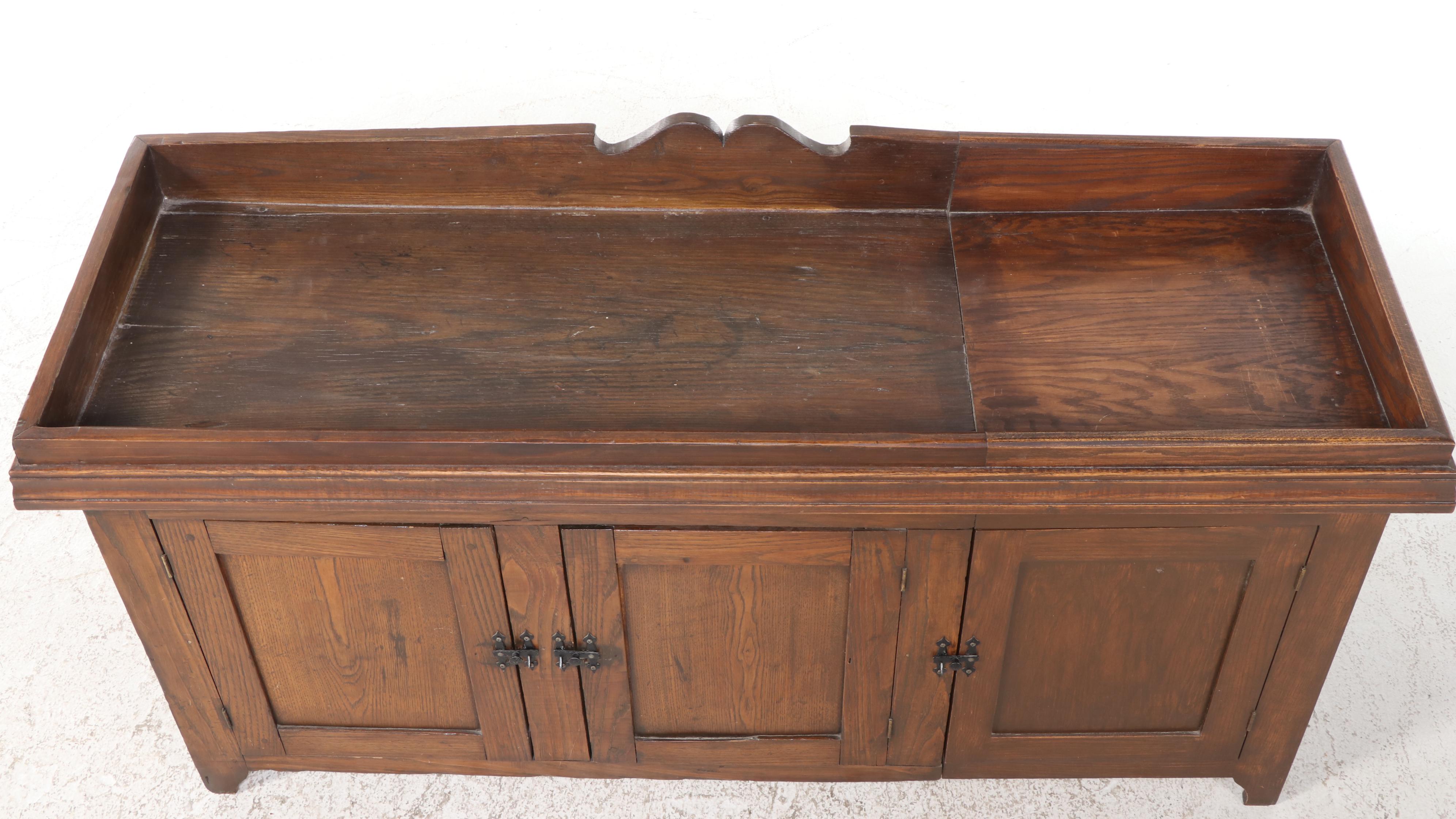 American Primitive Oak Dry Sink, 19th Century