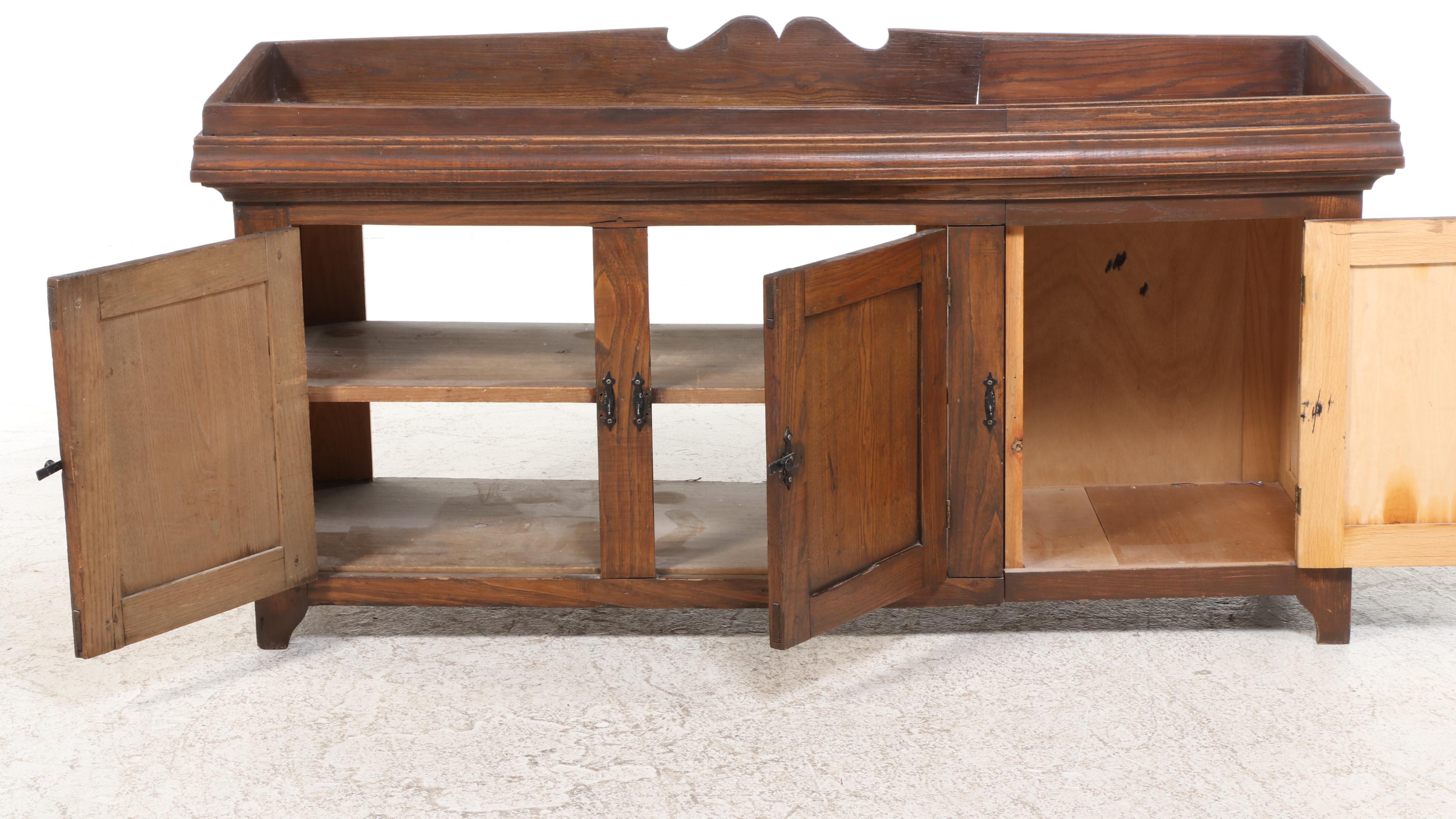 American Primitive Oak Dry Sink, 19th Century
