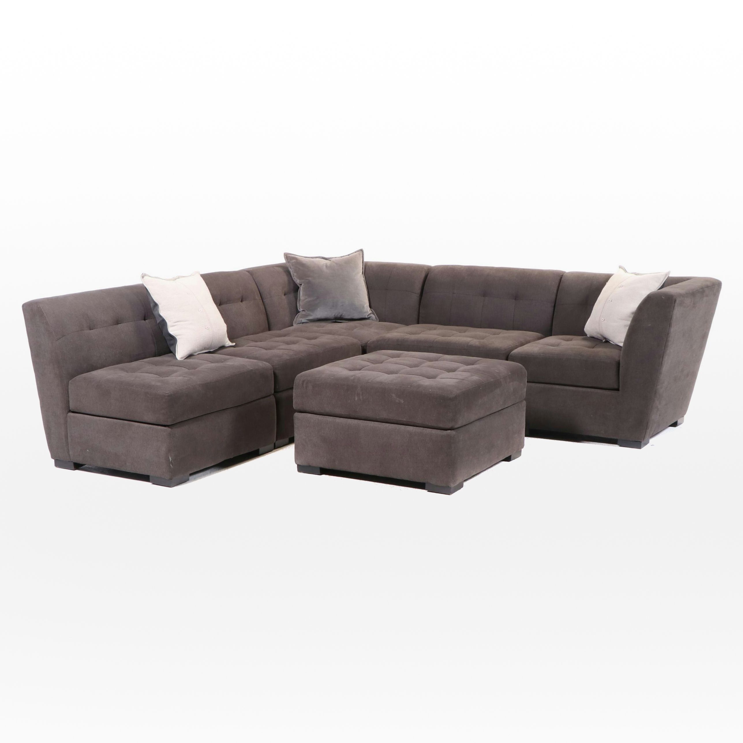 Jonathan Louis Inc. Upholstered Sectional Sofa with Ottoman