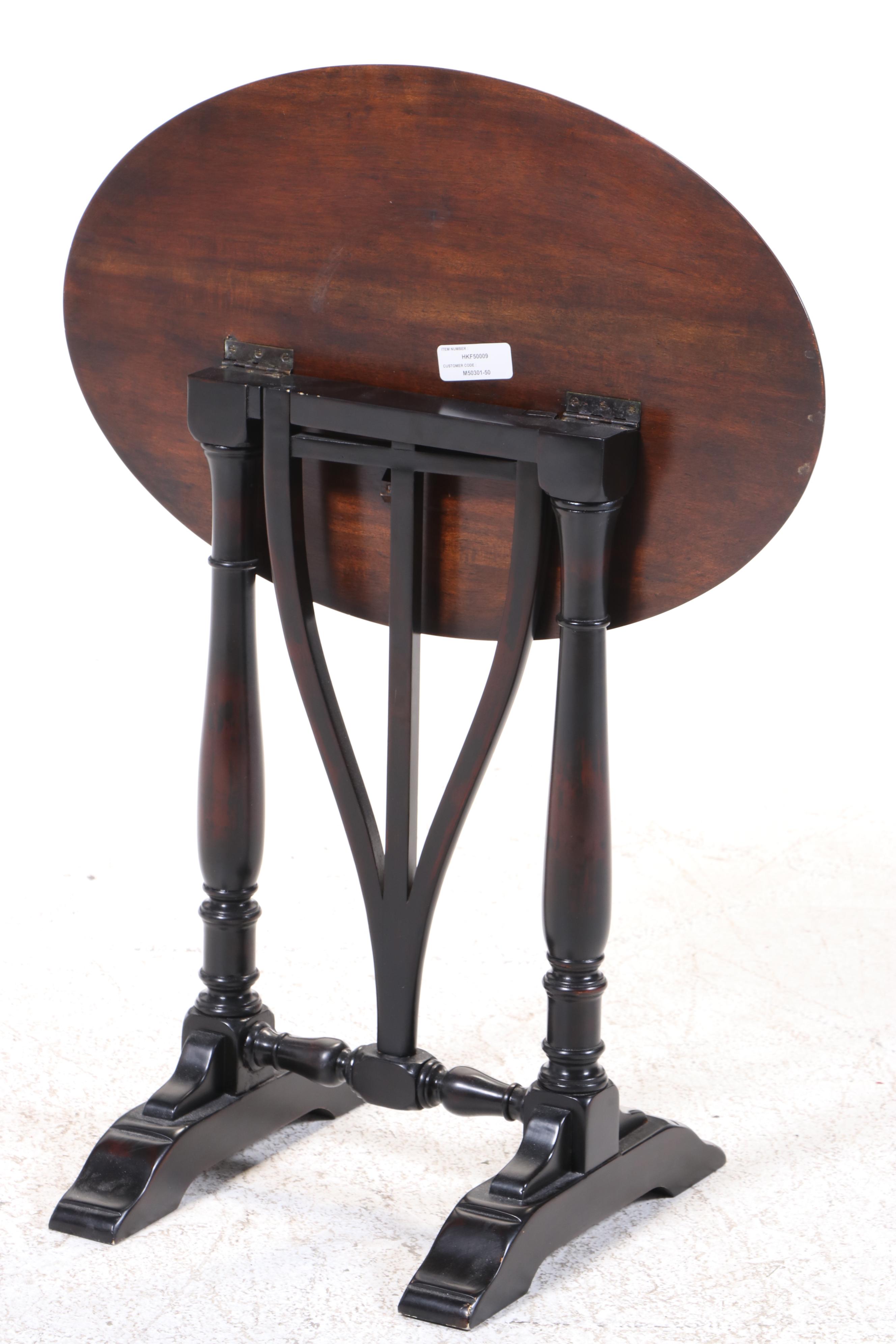 French Provincial Style Hardwood Tilt-Top Side Table
