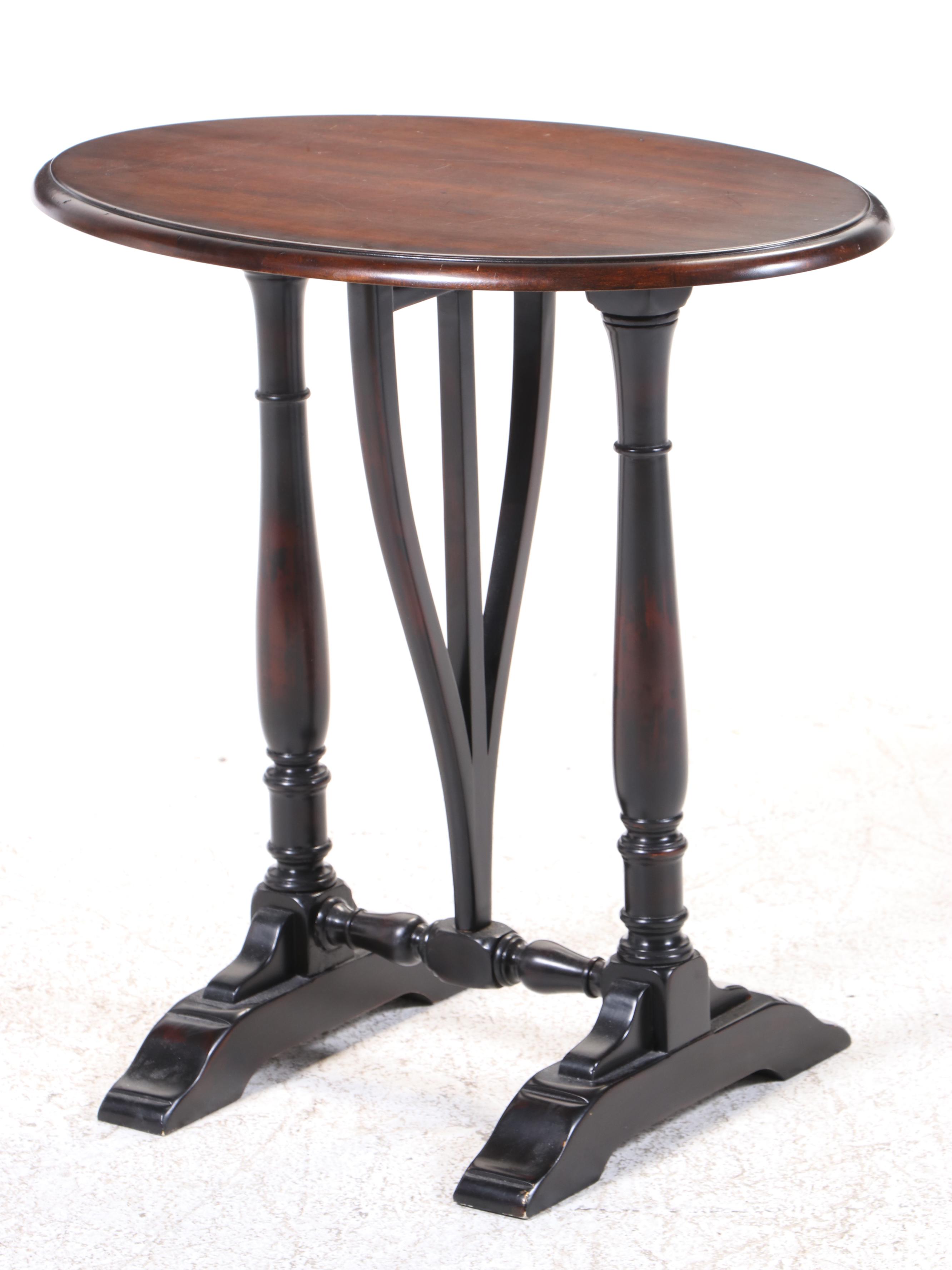 French Provincial Style Hardwood Tilt-Top Side Table