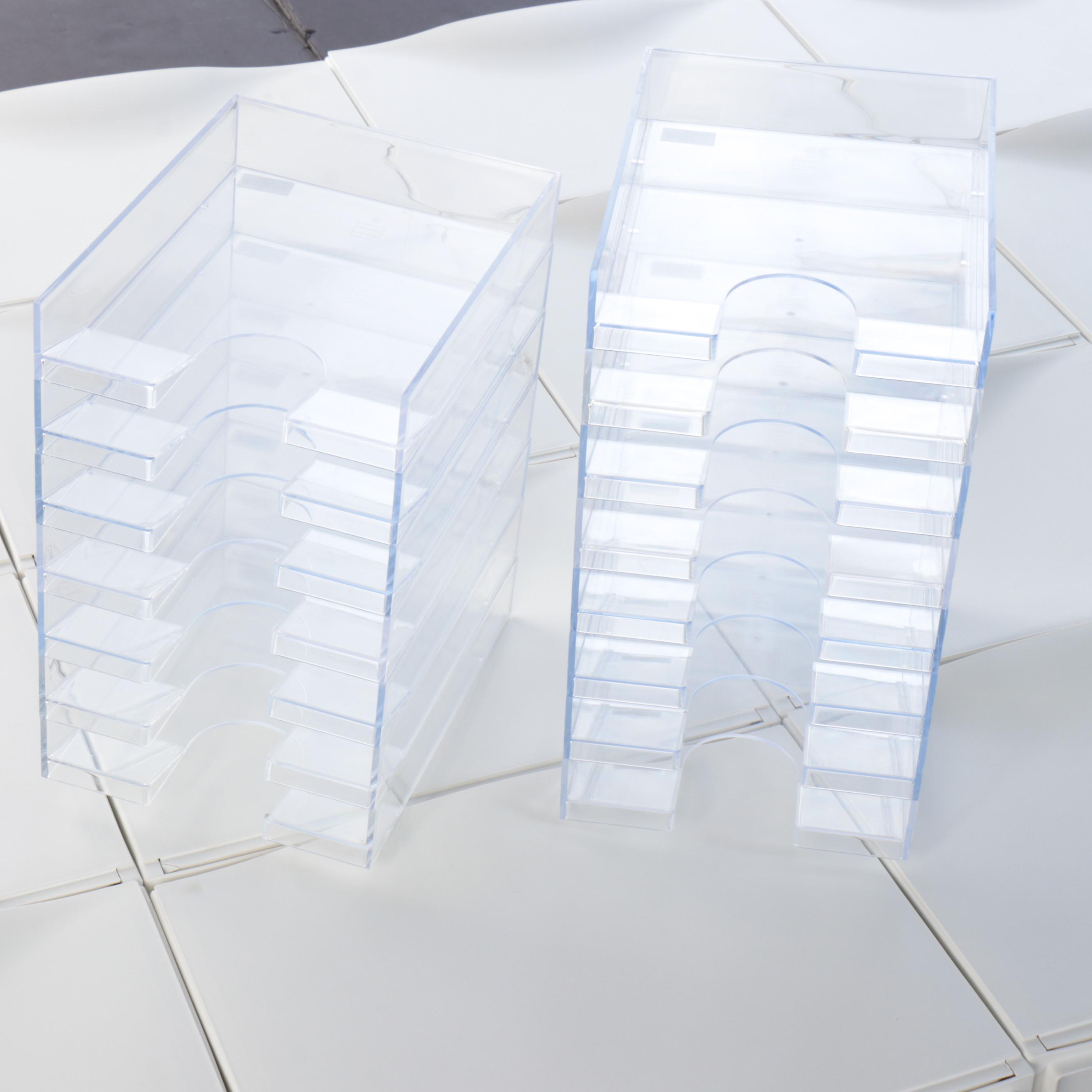 IKEA "Trones" Stackable Shoe Cabinets in White with Clear Plastic Organizers