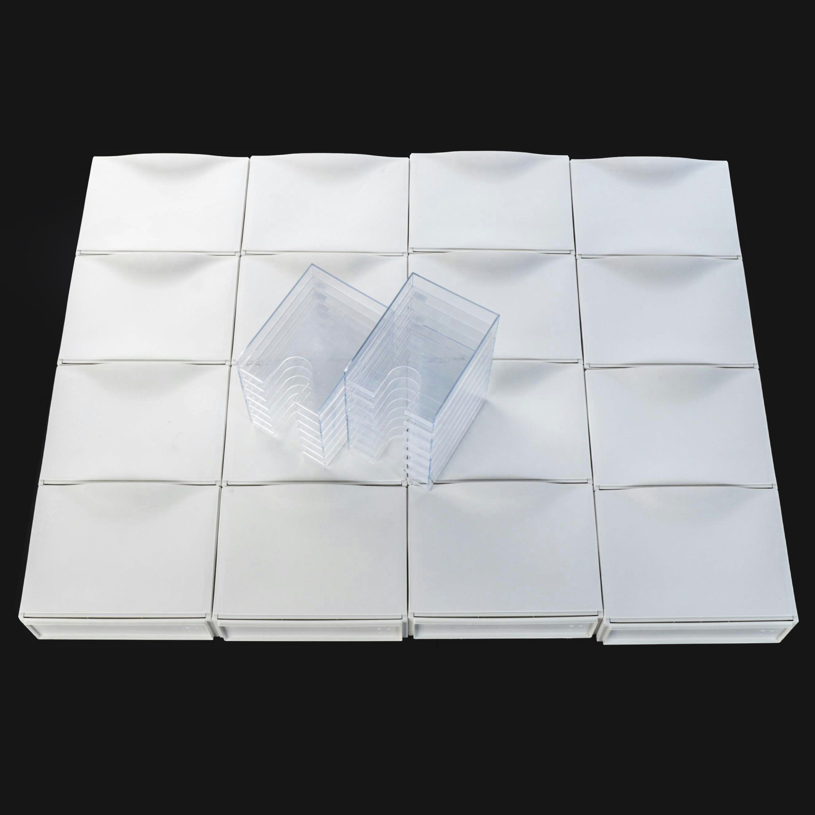 IKEA "Trones" Stackable Shoe Cabinets in White with Clear Plastic Organizers