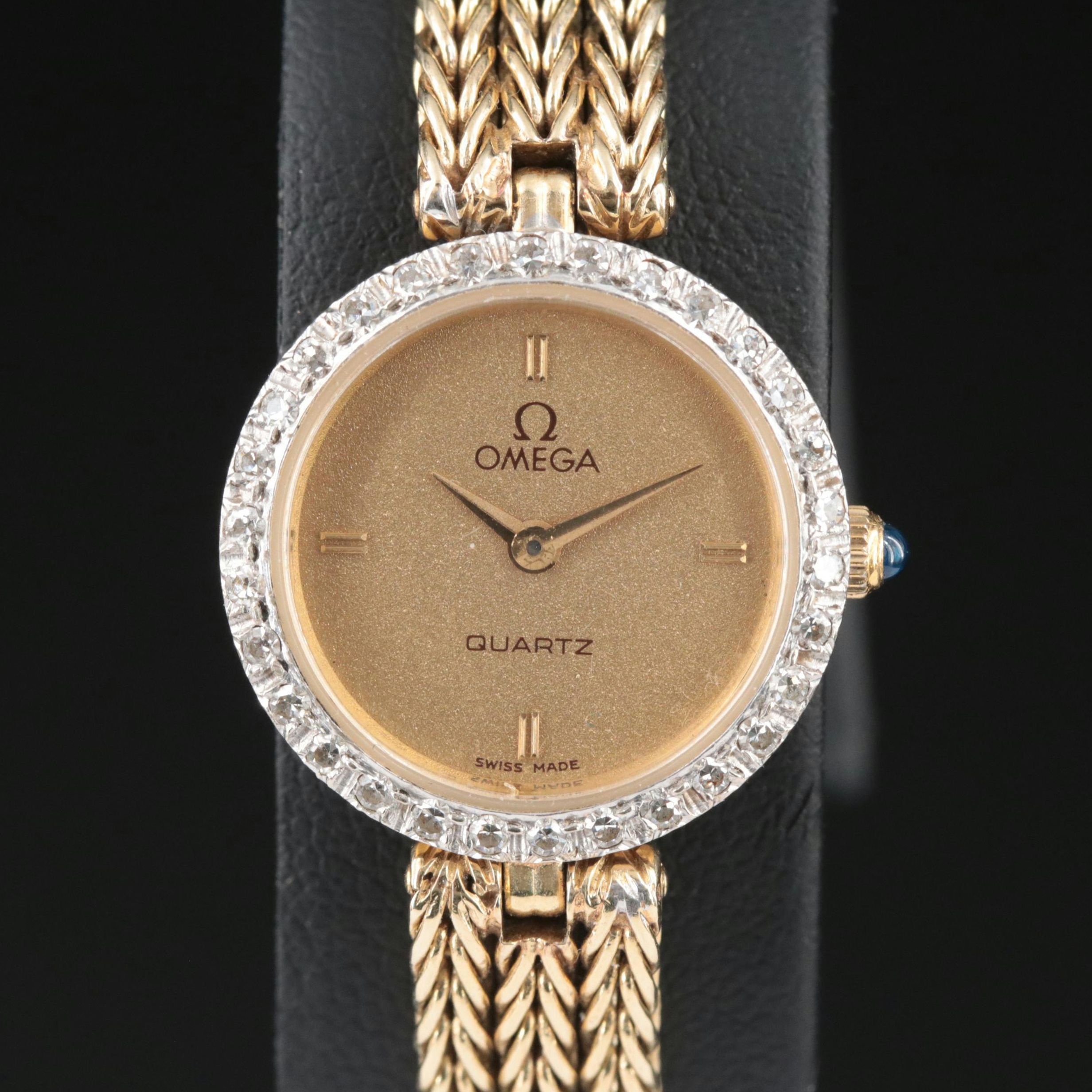 14K Omega Diamond Watch