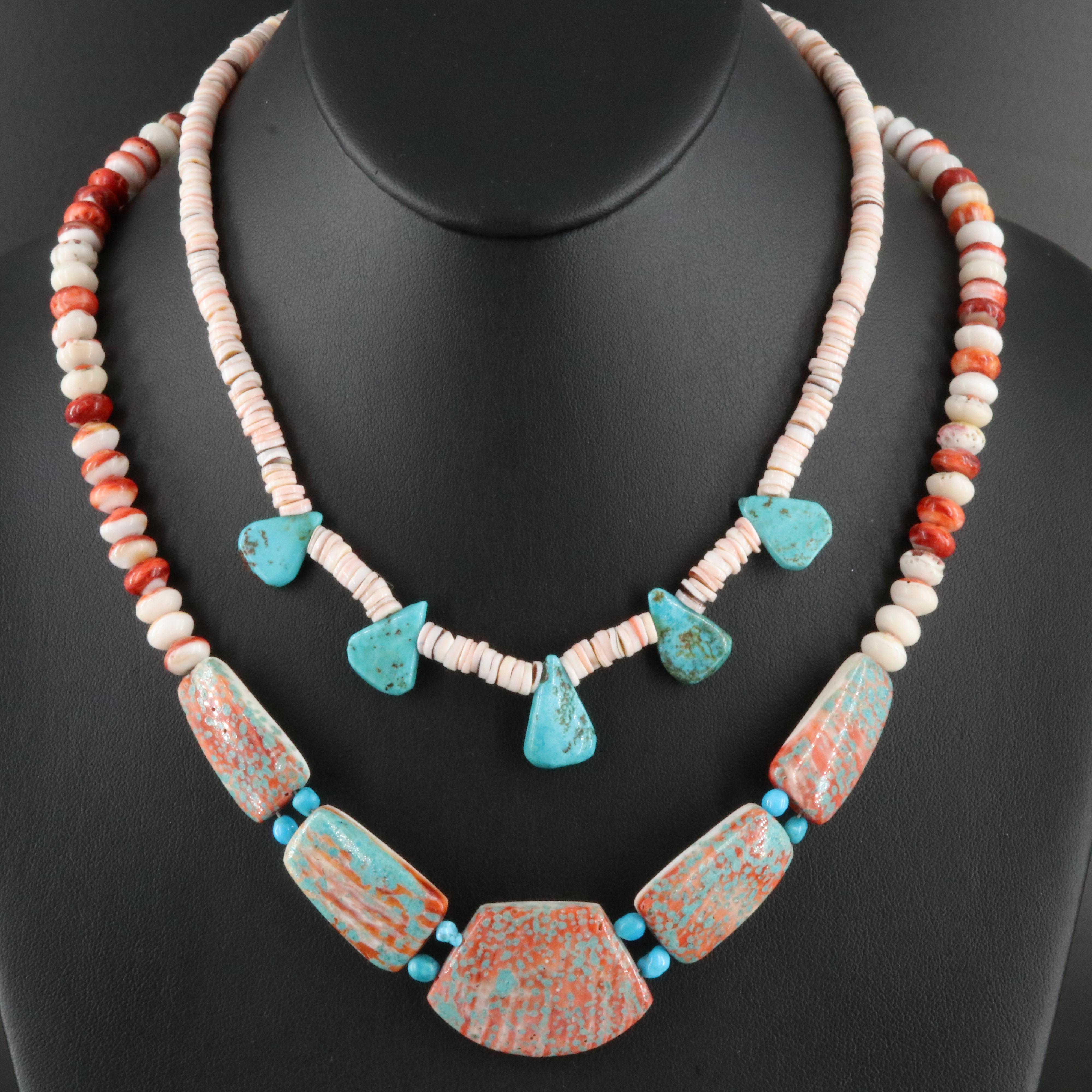 Necklace Including Desert Rose Trading Sterling, Shell and Turquoise