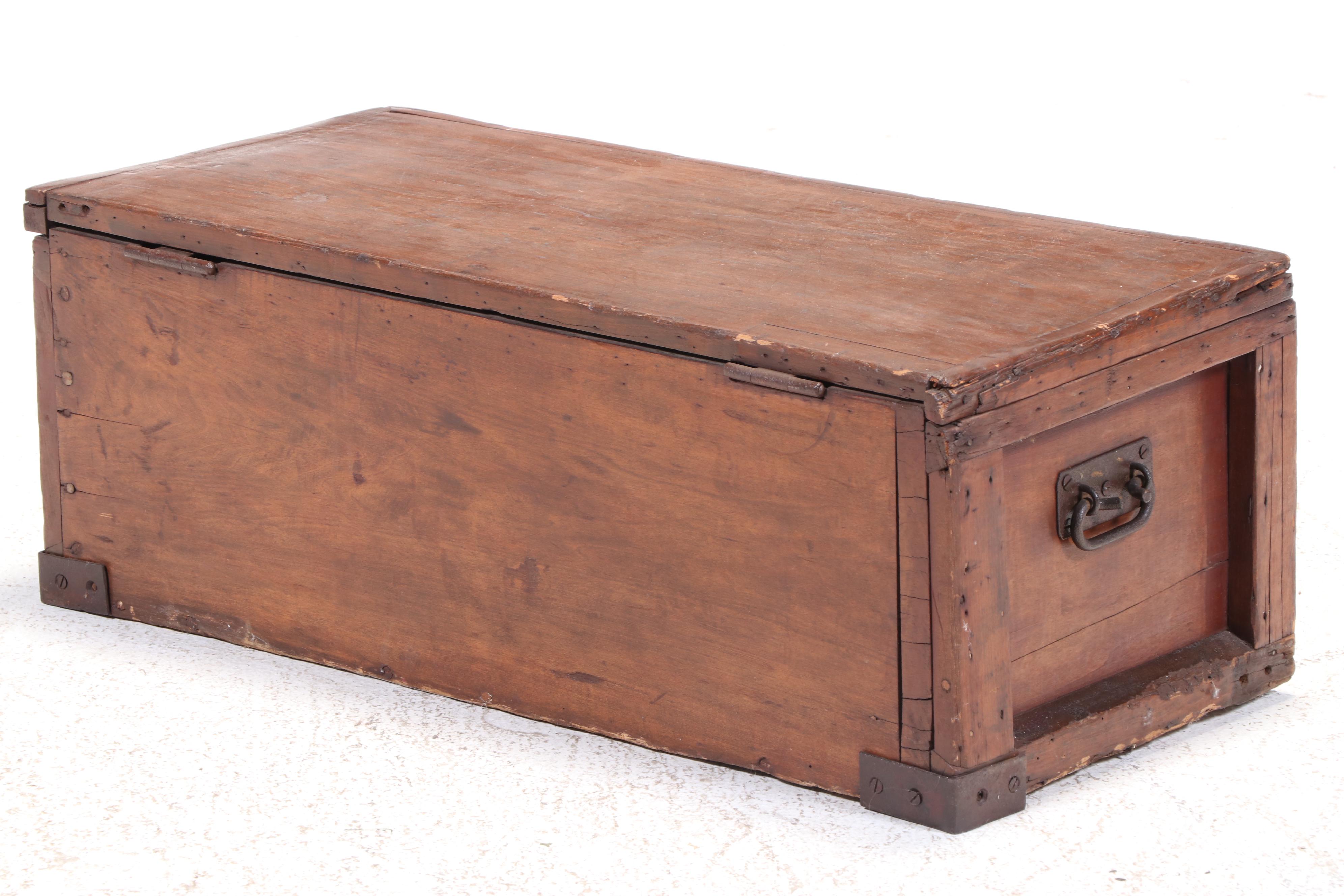 American Primitive Iron-Mounted Poplar Tool Chest, Early 20th Century