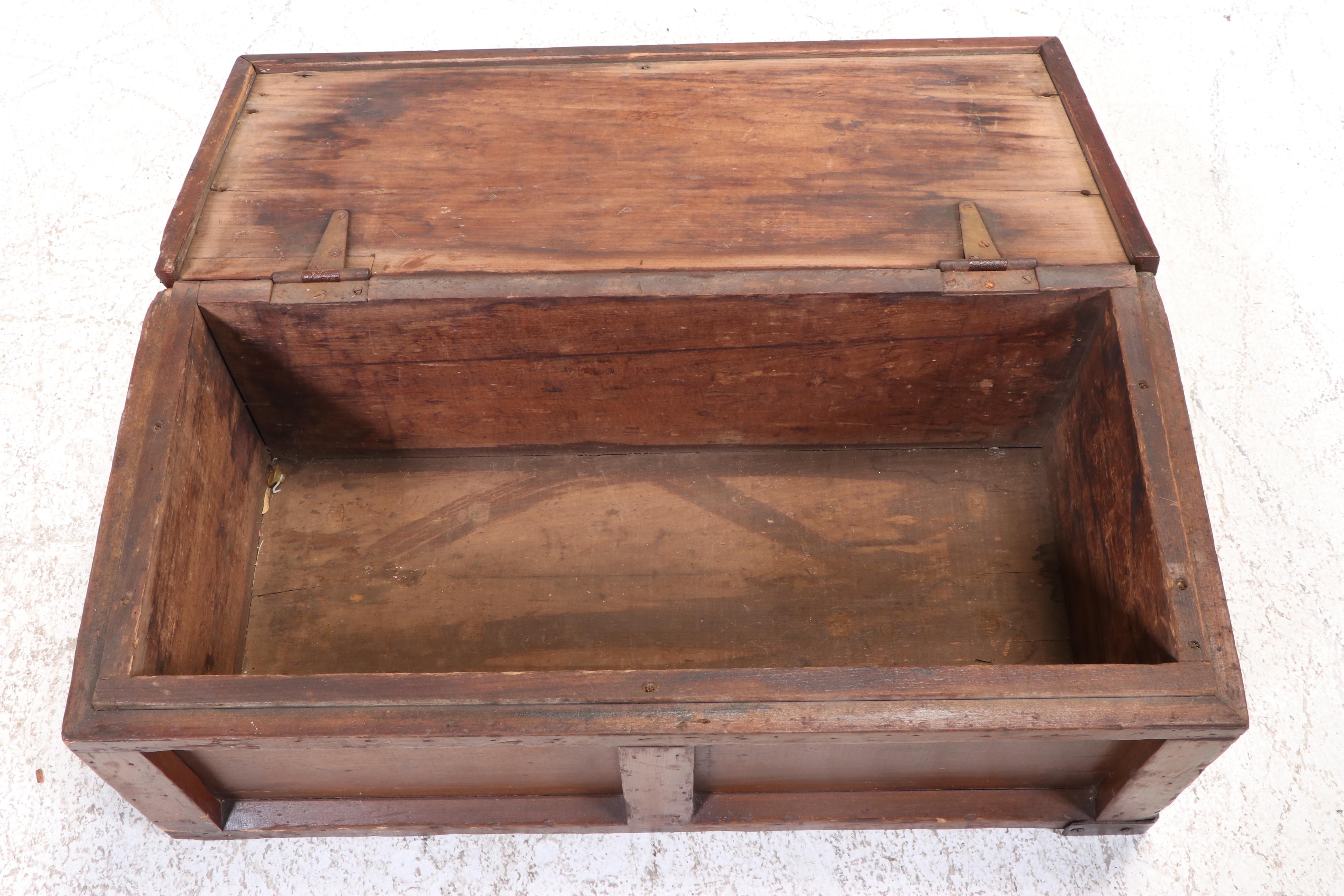 American Primitive Iron-Mounted Poplar Tool Chest, Early 20th Century