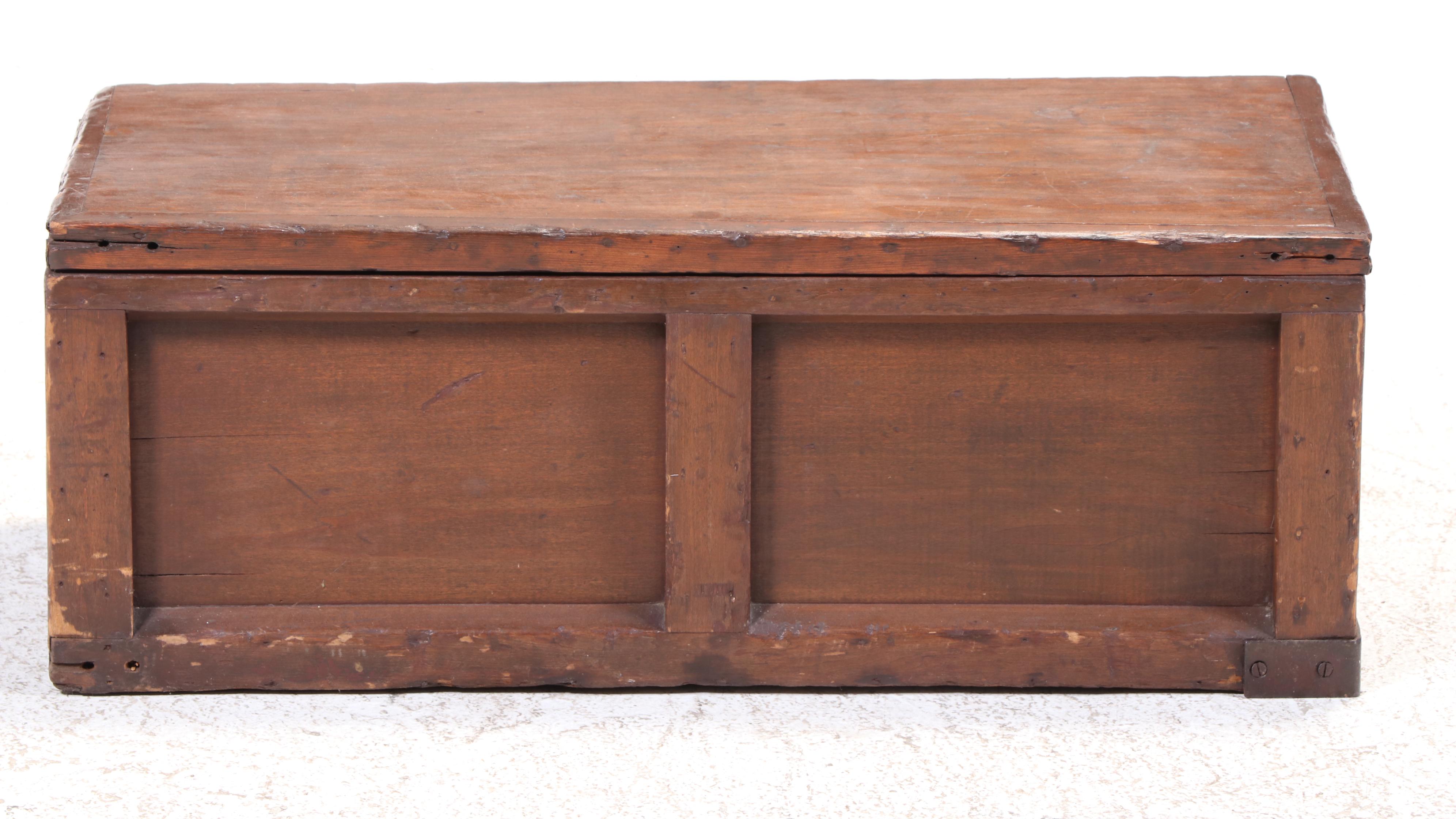 American Primitive Iron-Mounted Poplar Tool Chest, Early 20th Century