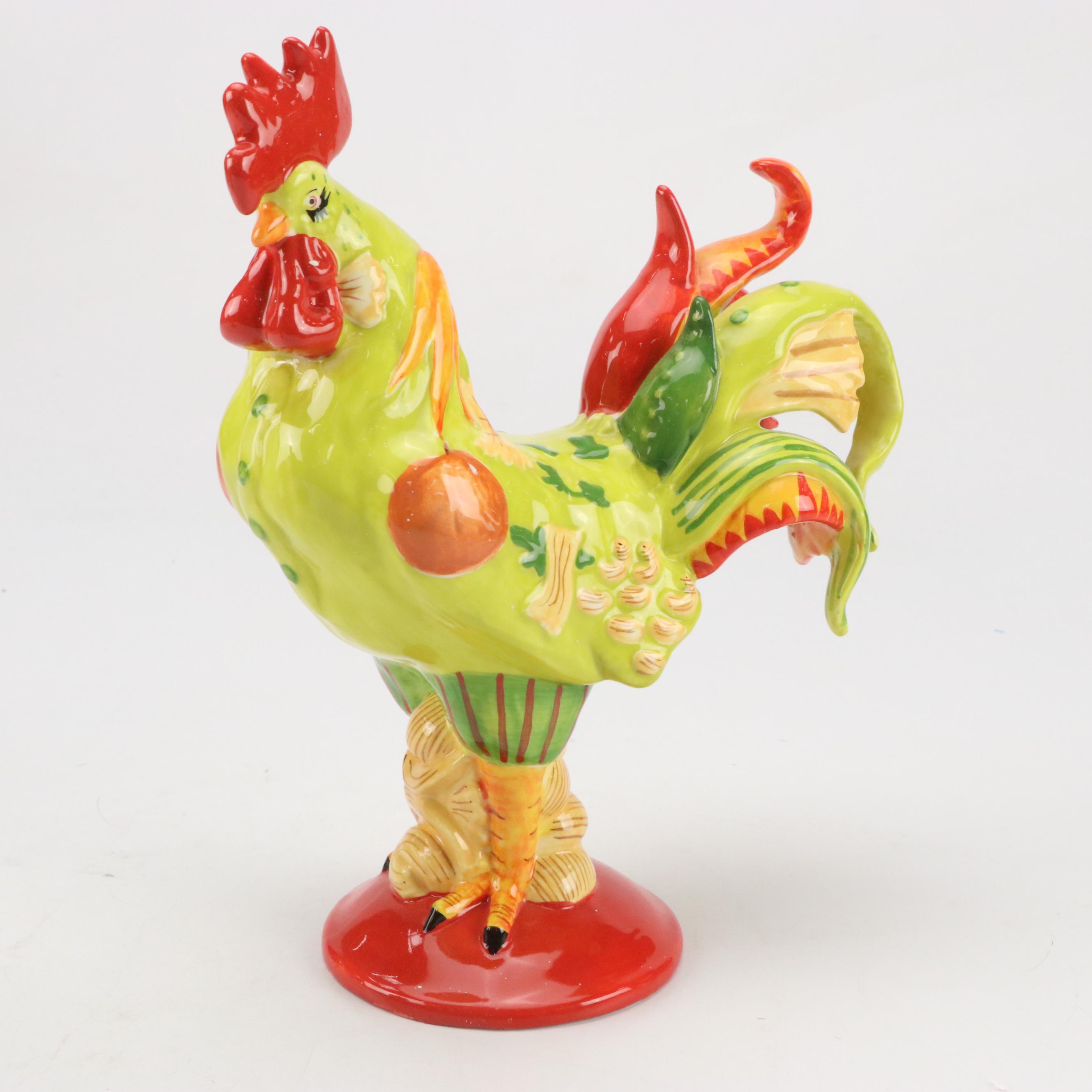 Westland "Poultry in Motion" Ceramic Rooster Figurines