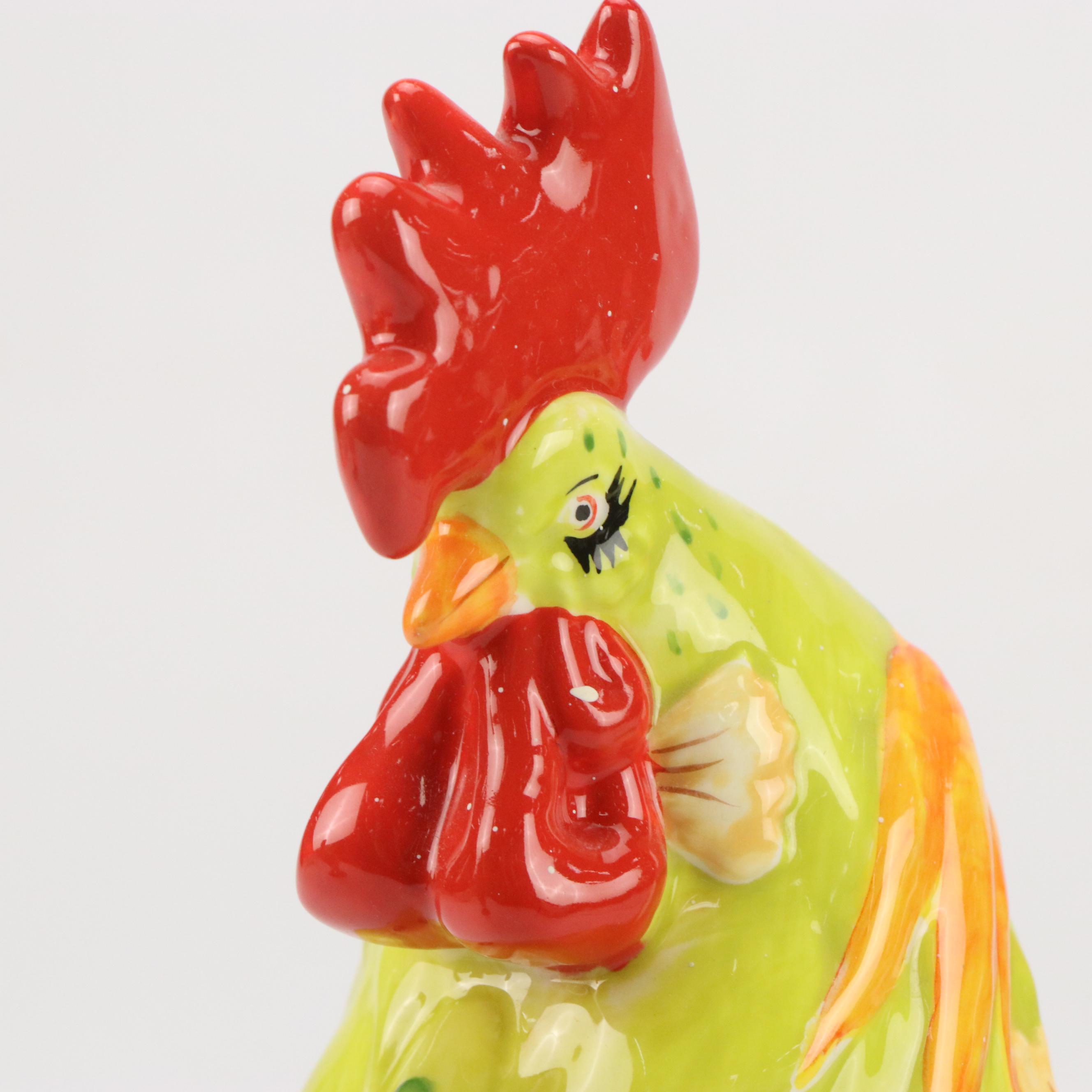 Westland "Poultry in Motion" Ceramic Rooster Figurines