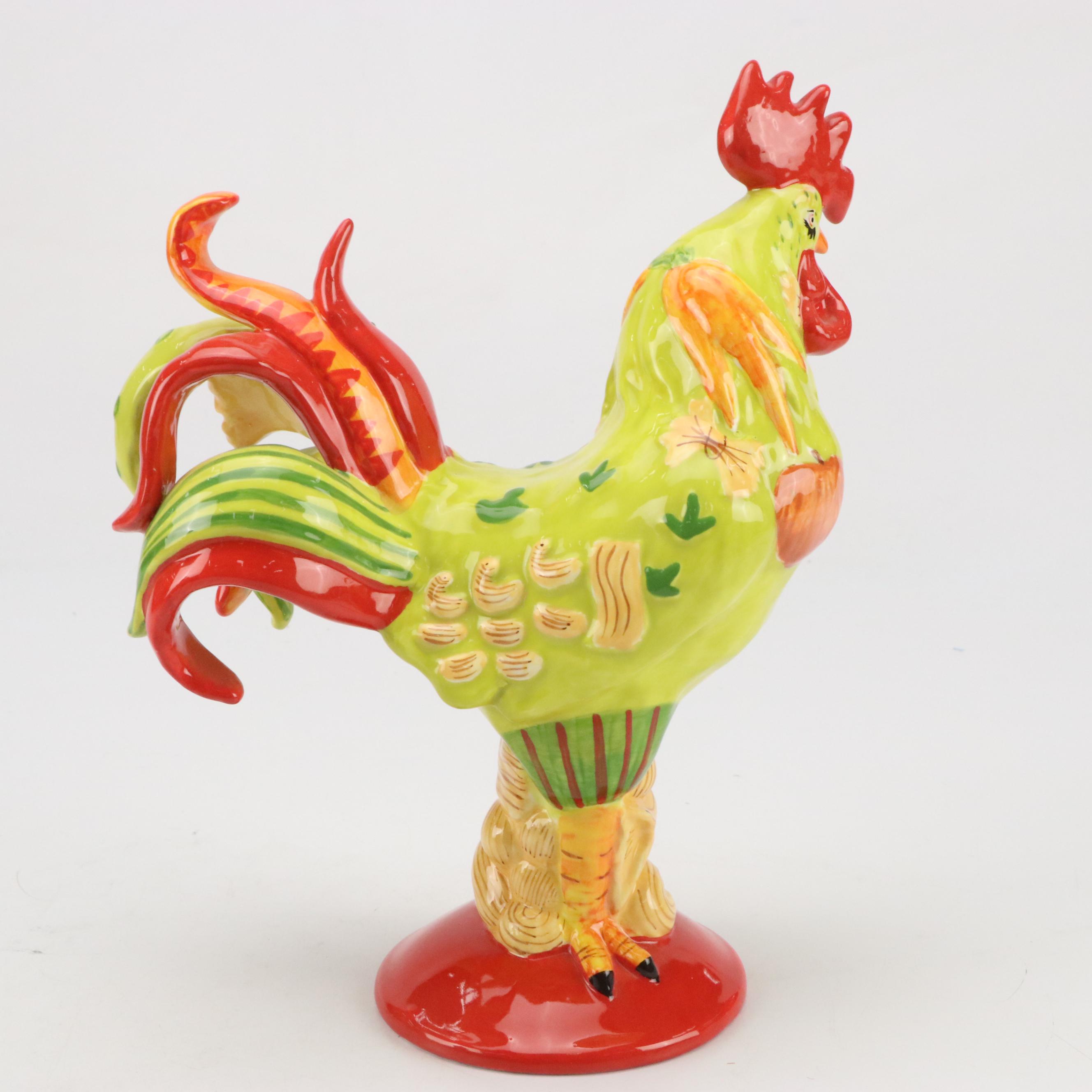 Westland "Poultry in Motion" Ceramic Rooster Figurines
