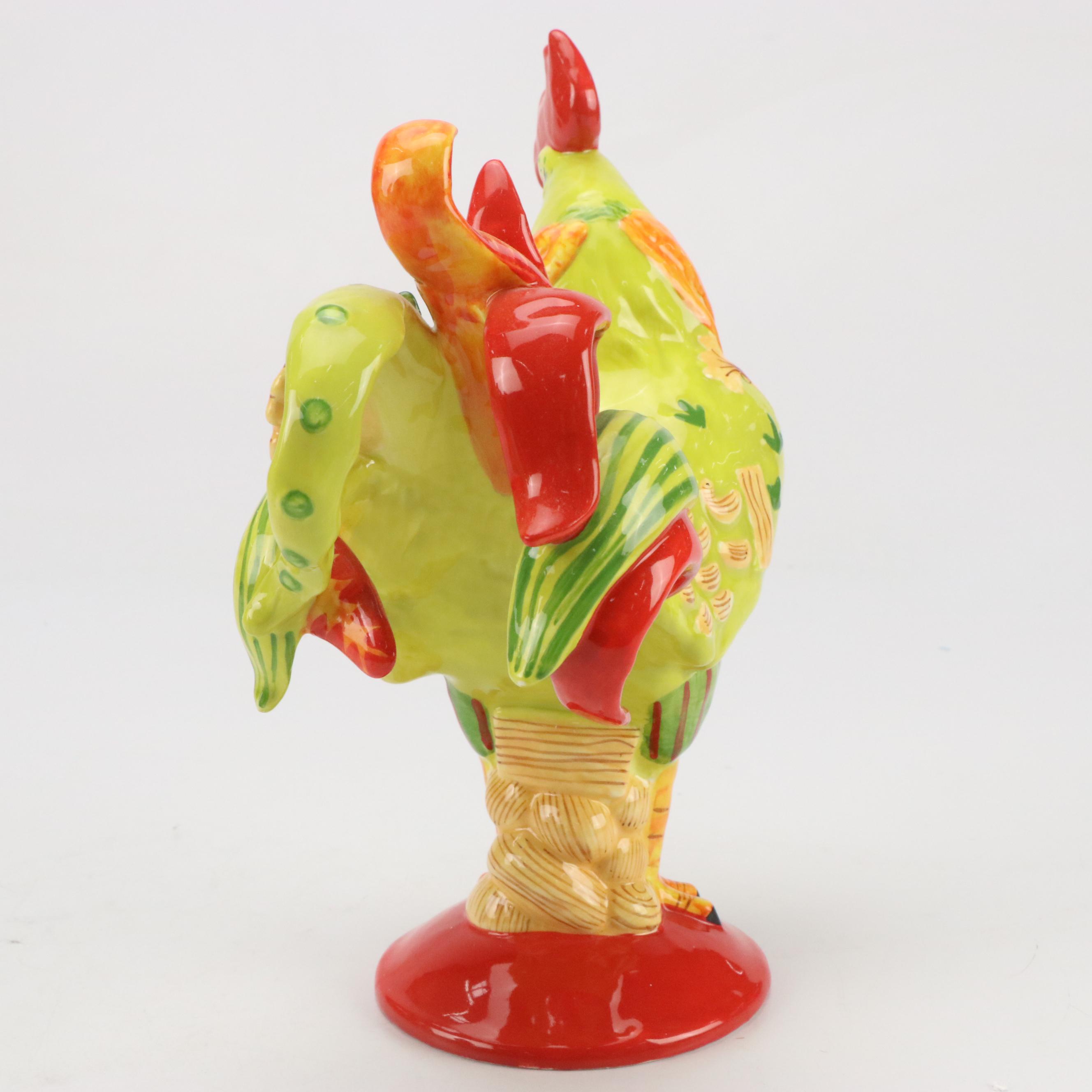 Westland "Poultry in Motion" Ceramic Rooster Figurines