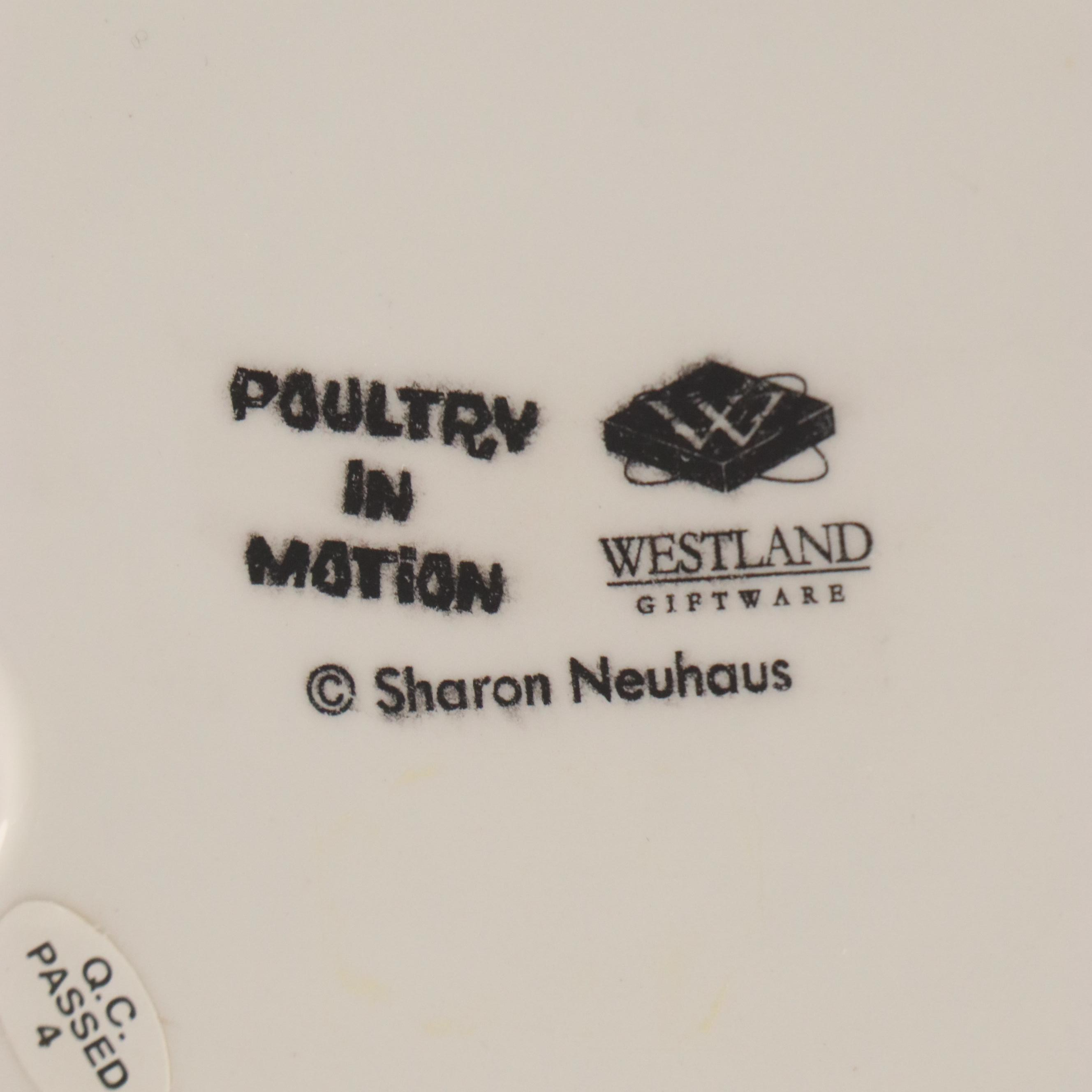 Westland "Poultry in Motion" Ceramic Rooster Figurines