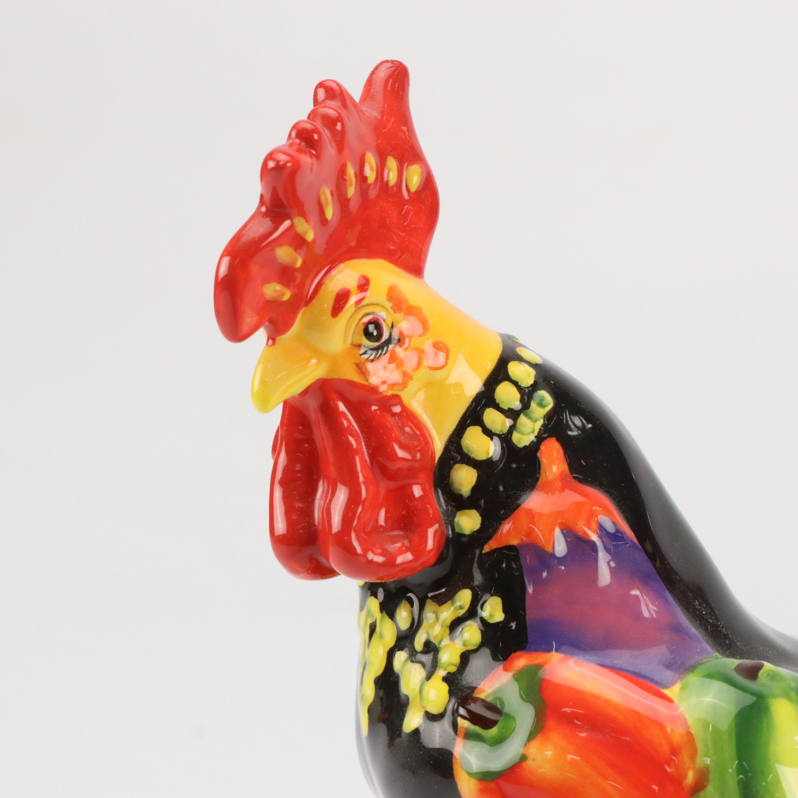 Westland "Poultry in Motion" Ceramic Rooster Figurines
