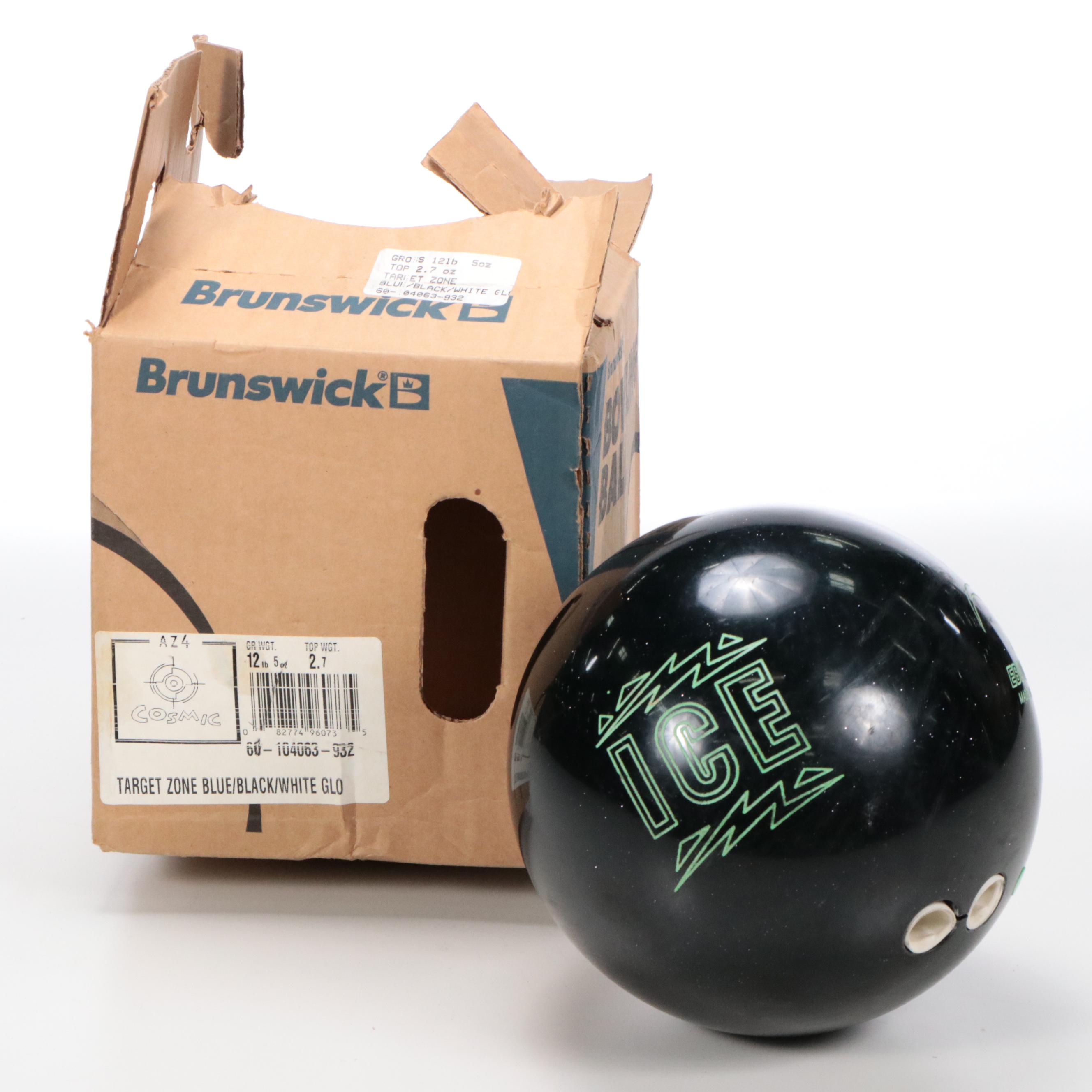 Ebonite "Ice" Bowling Ball, Late 20th Century