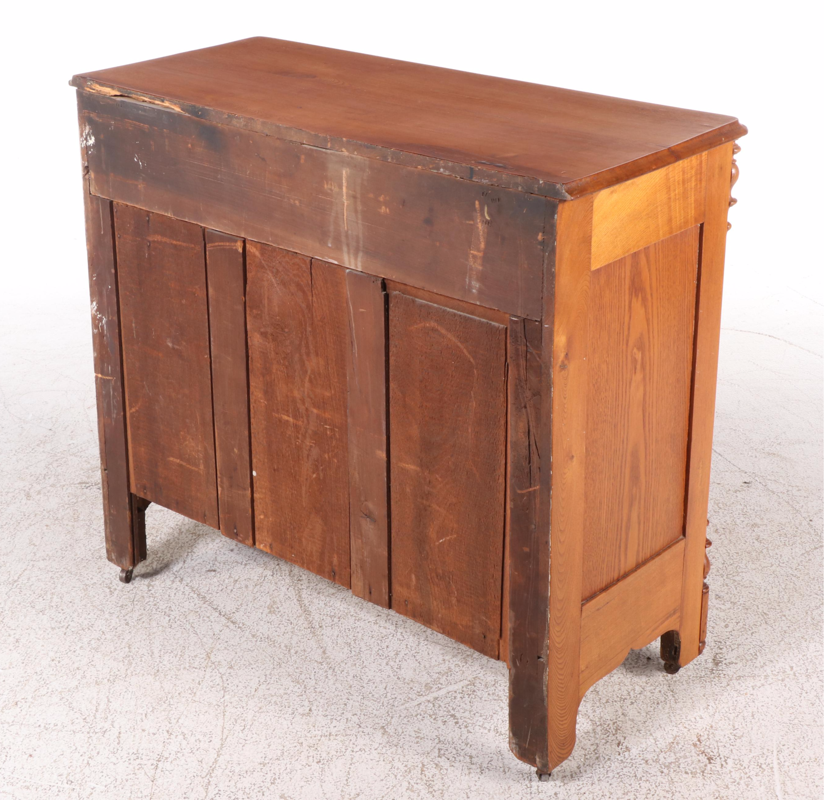 Victorian Oak Three-Drawer Chest, Late 19th Century