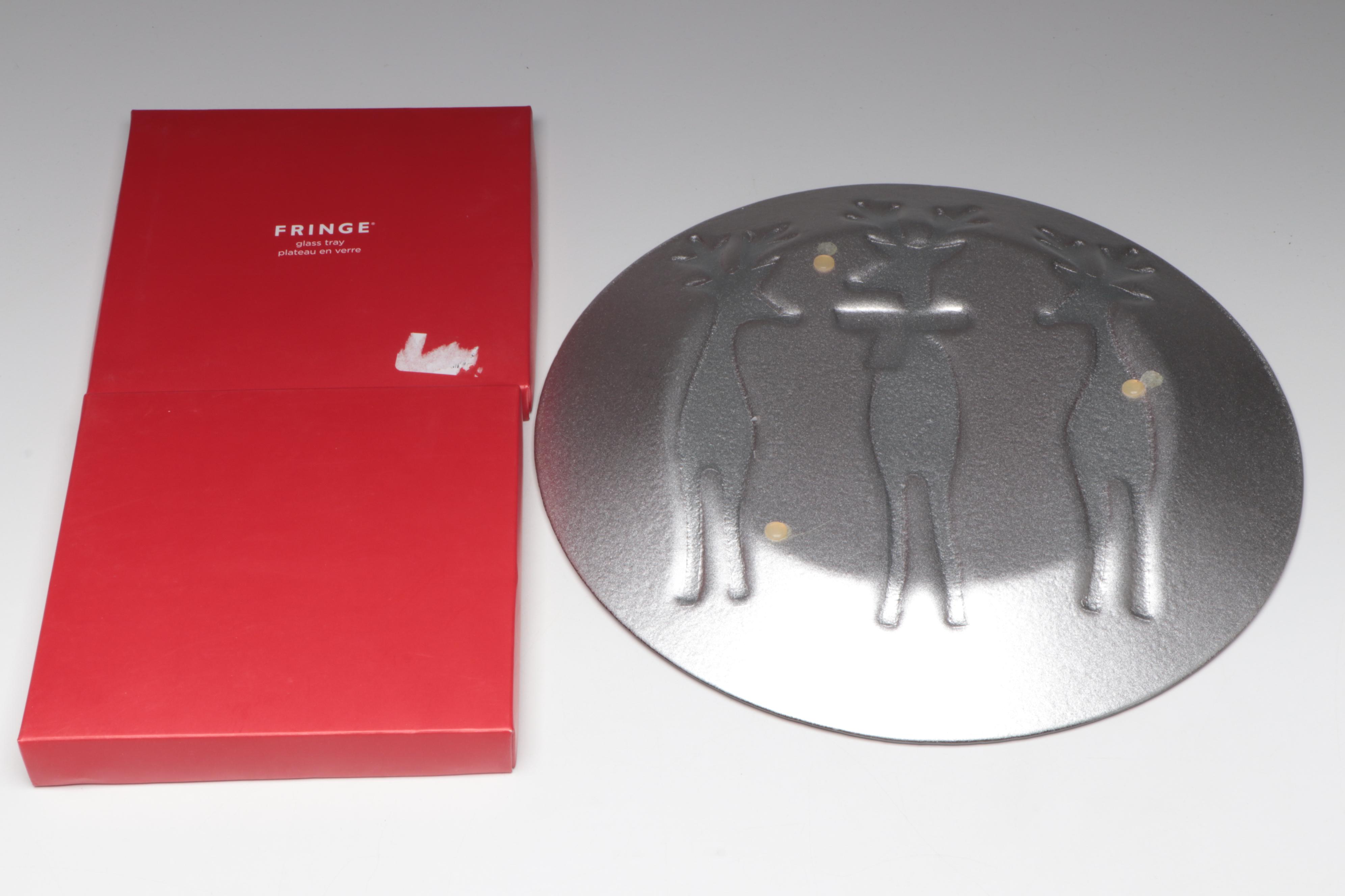 Peggy Karr Fused Glass Plates with Other Christmas Themed Table Accessories