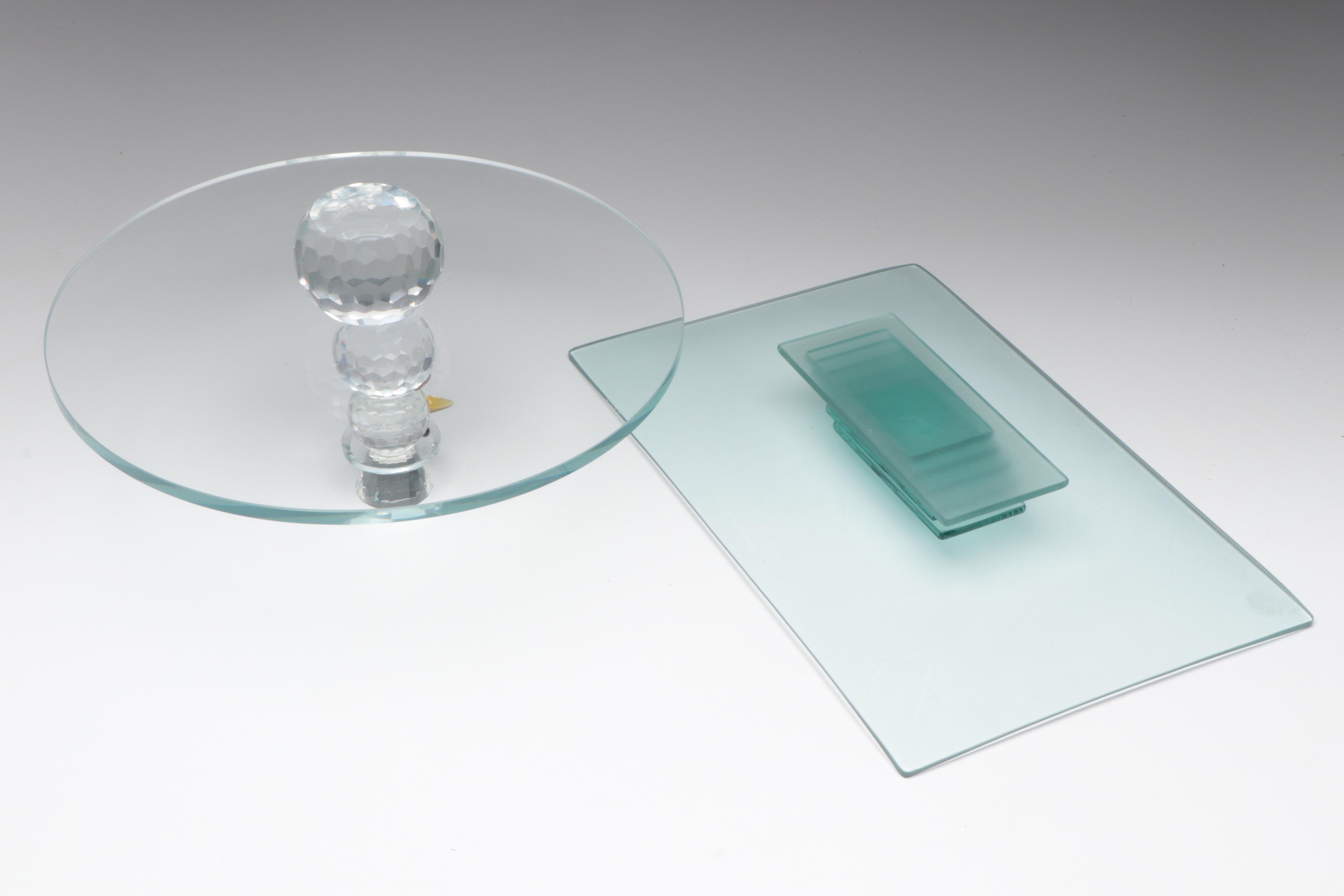 Peggy Karr Fused Glass Plates with Other Christmas Themed Table Accessories