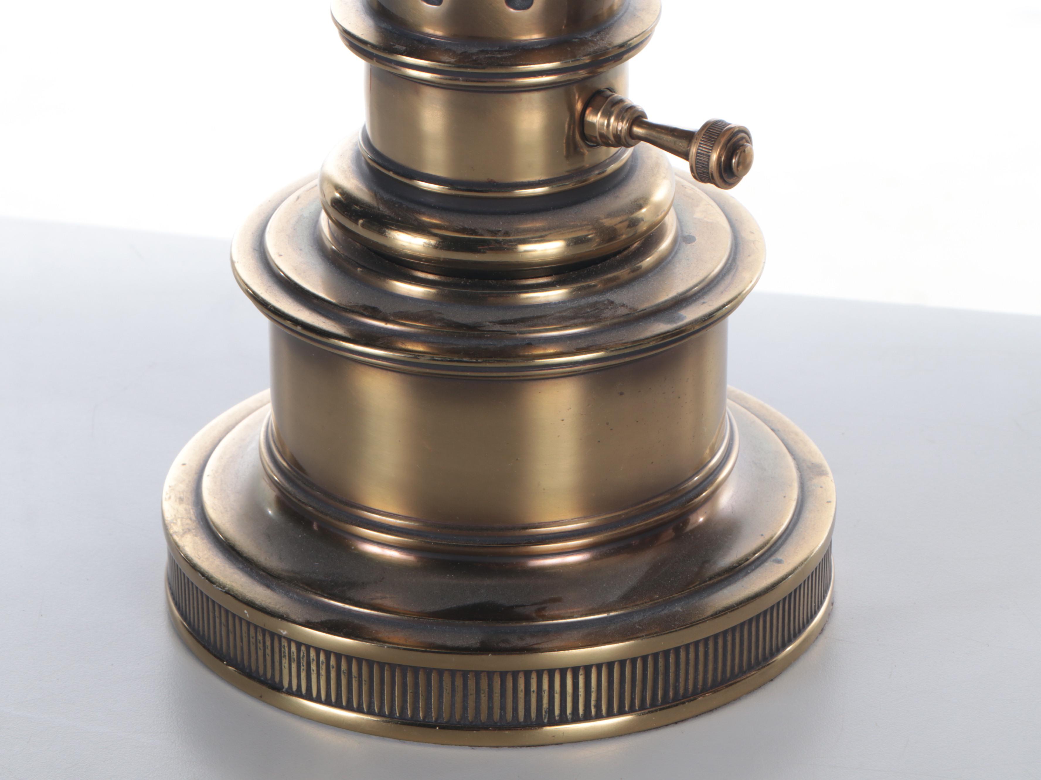 Stiffel and Westwood Brass With Rembrandt Type Torchiere Table Lamps