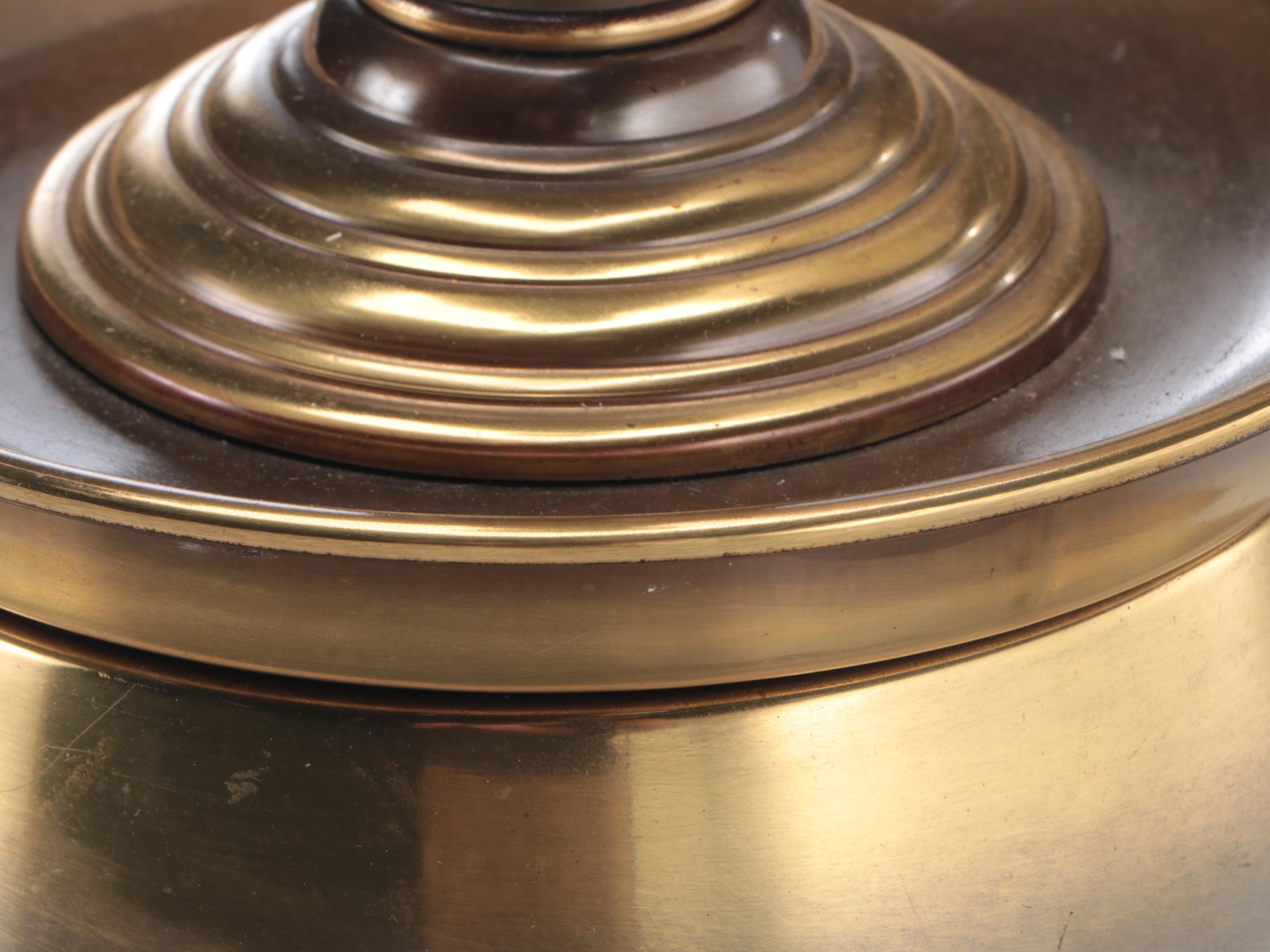 Stiffel and Westwood Brass With Rembrandt Type Torchiere Table Lamps